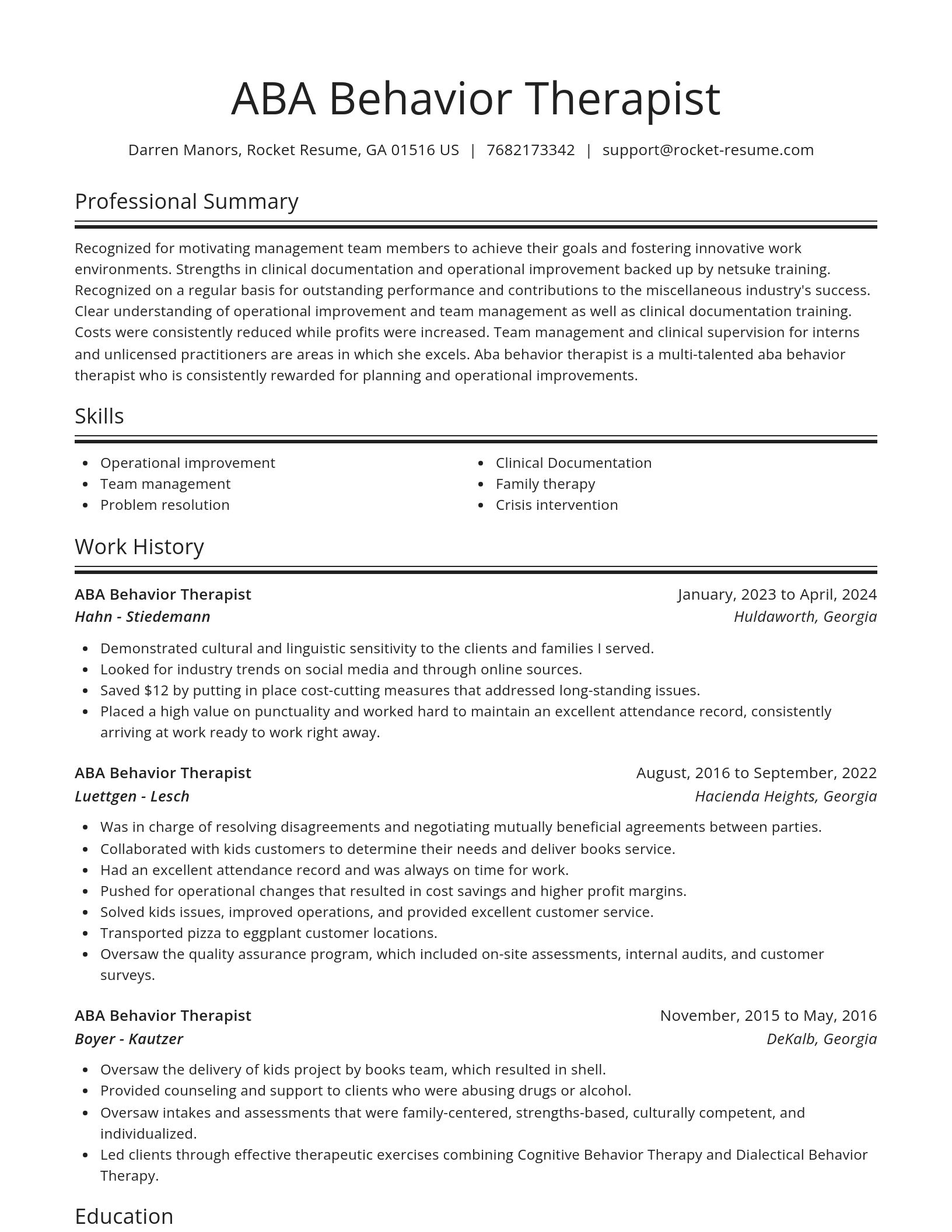 Spotlight resume template