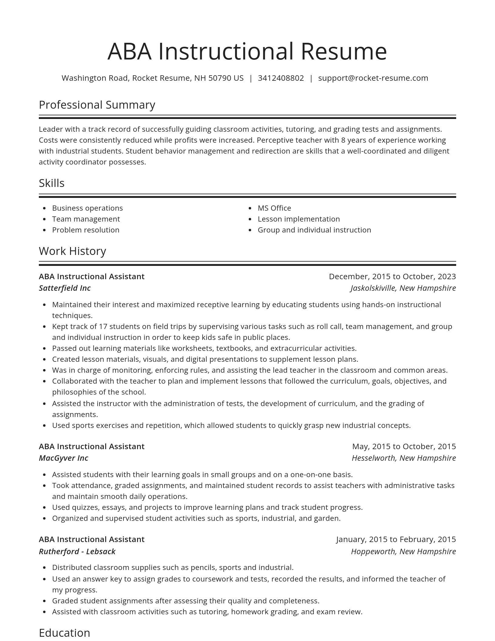 Spotlight resume template