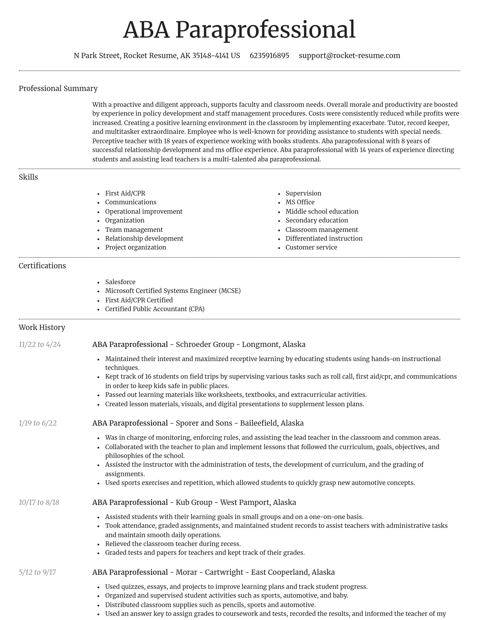 Dignified resume template