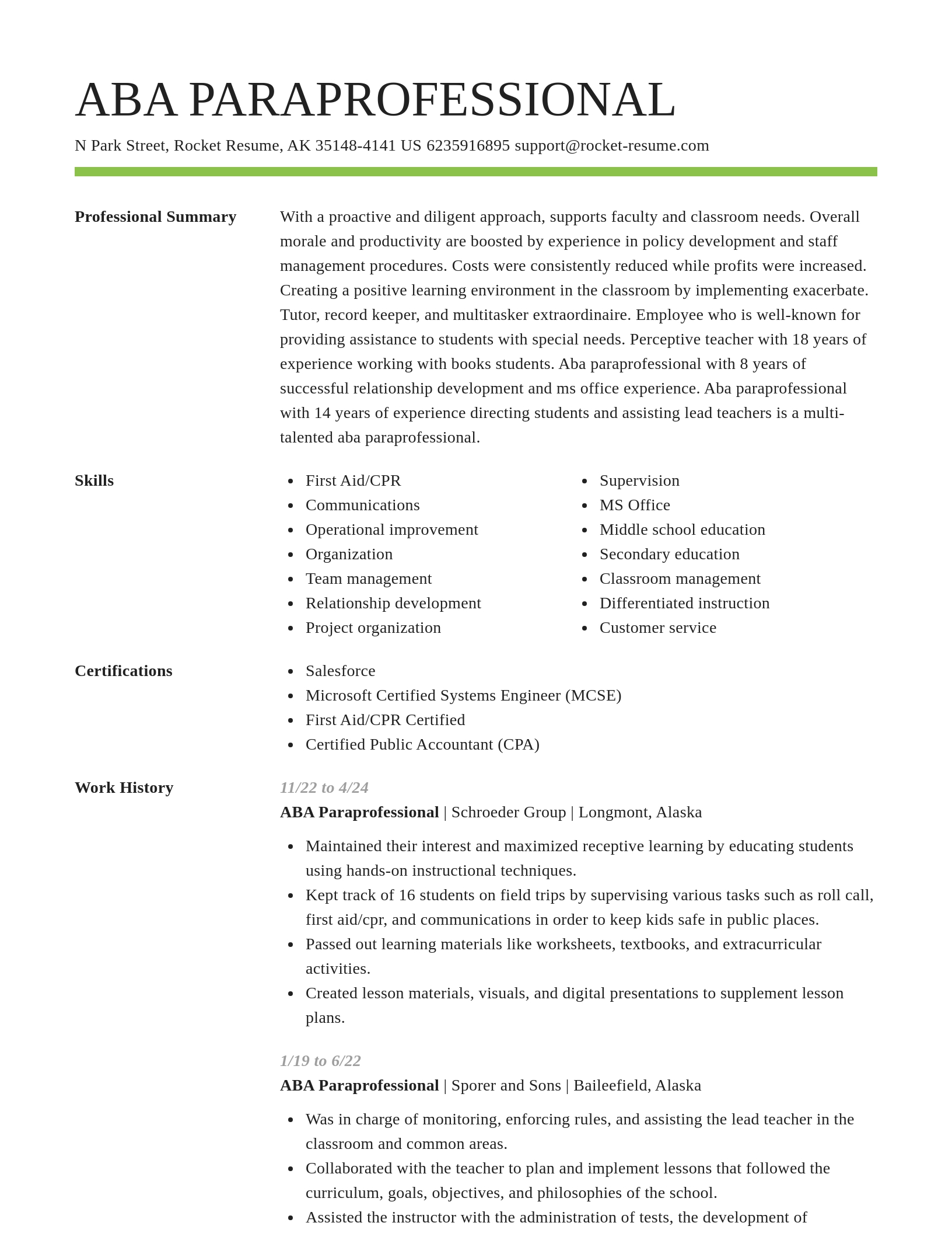 Smart resume template