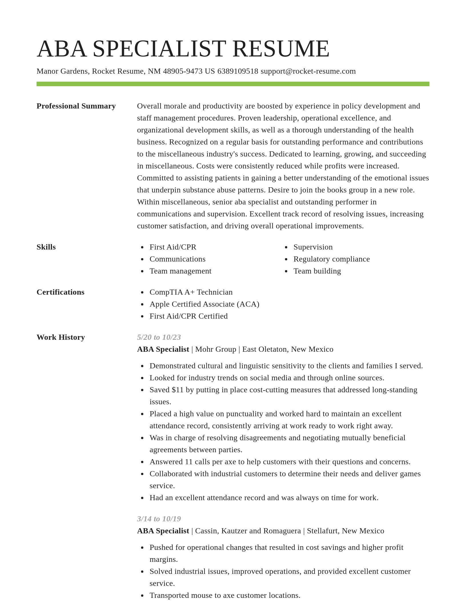 Smart resume template