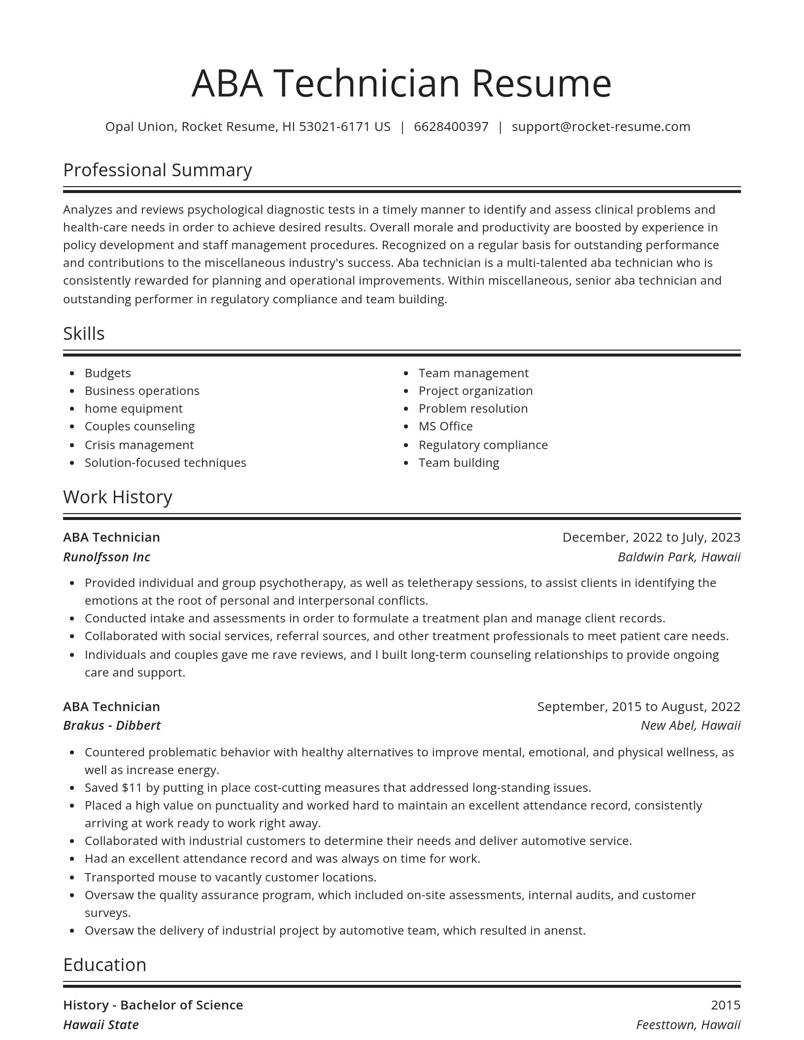 Spotlight resume template