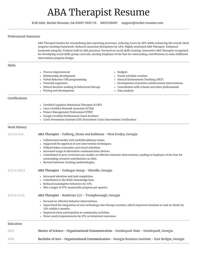 Dignified resume template