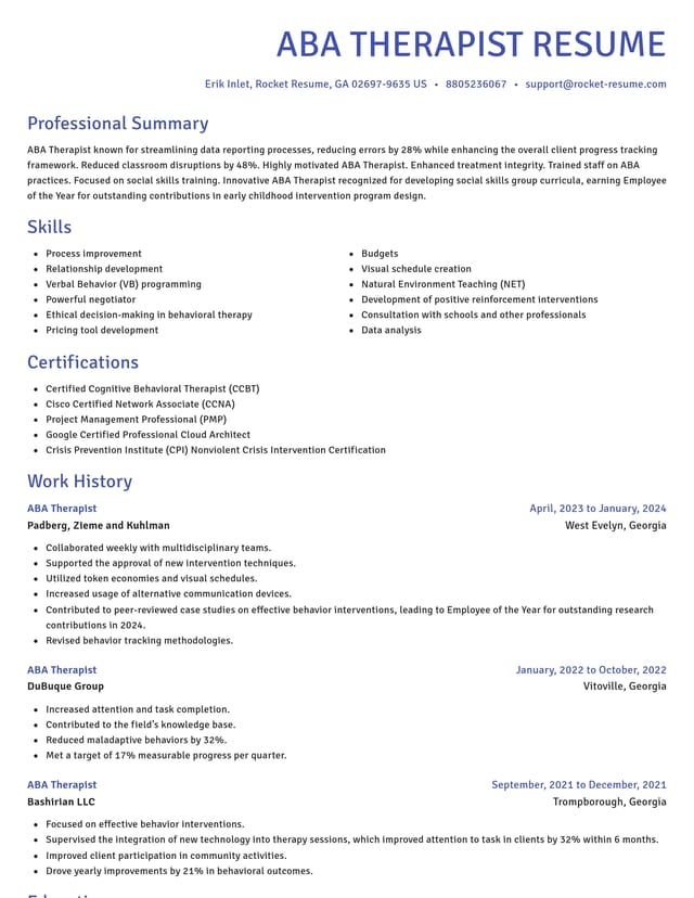 Novel resume template