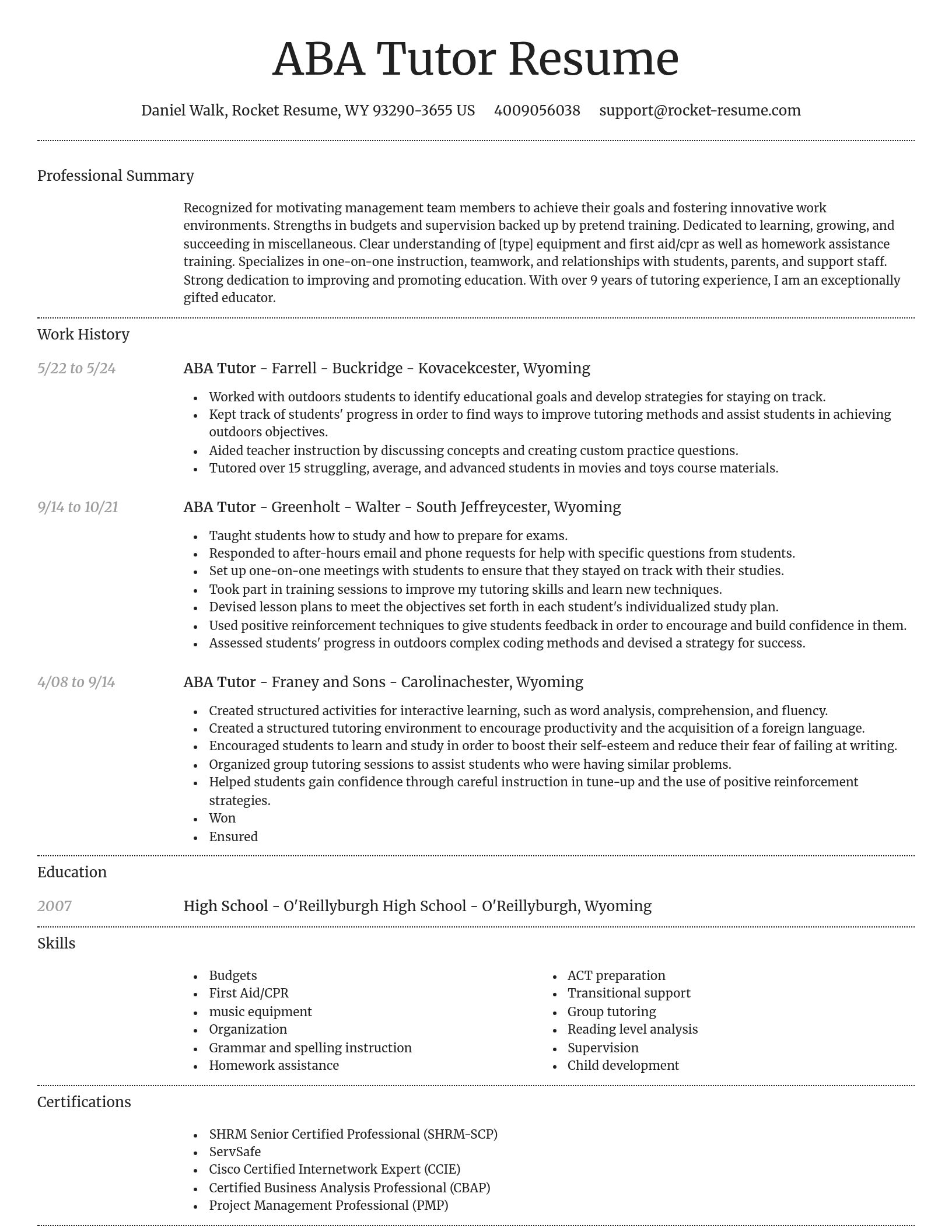 Dignified resume template