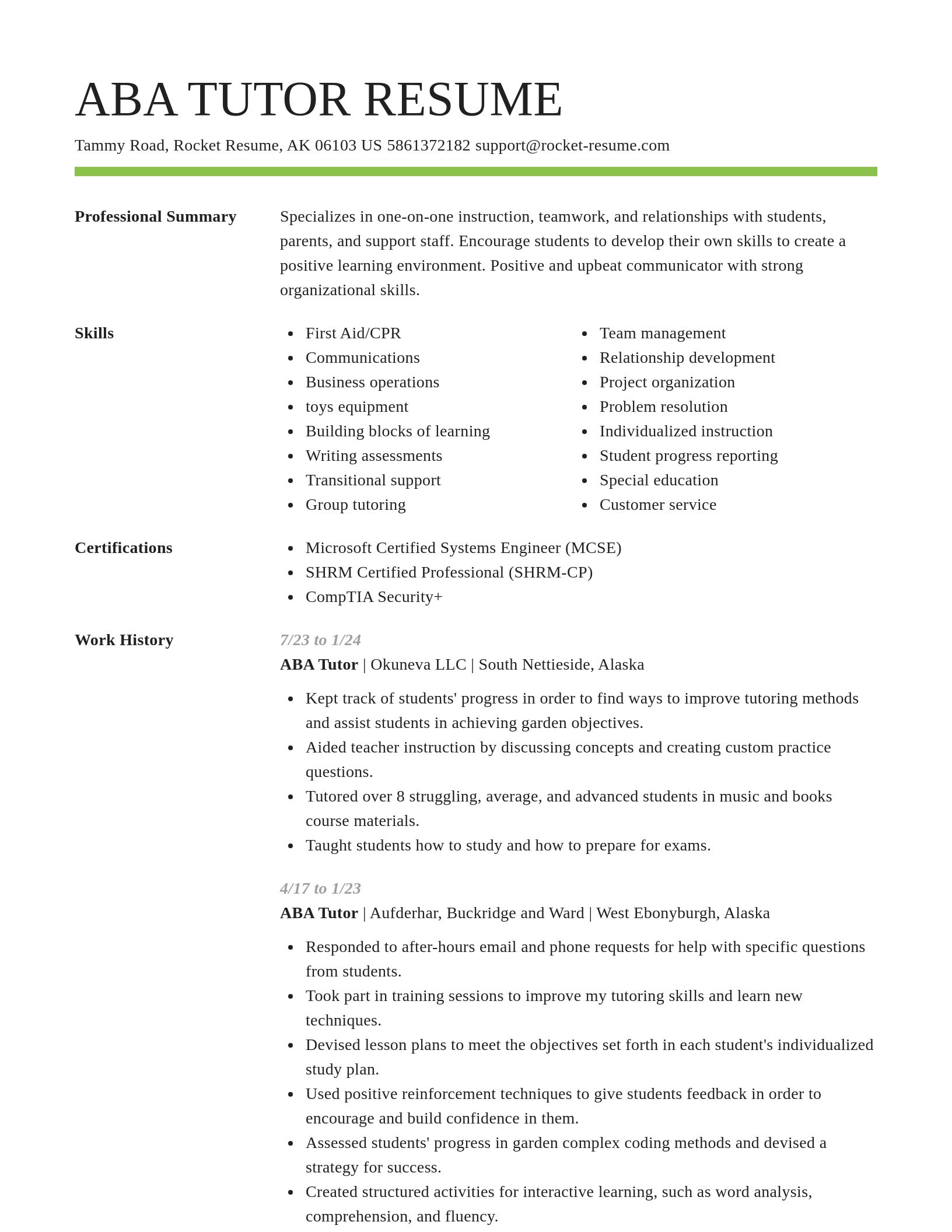 Smart resume template