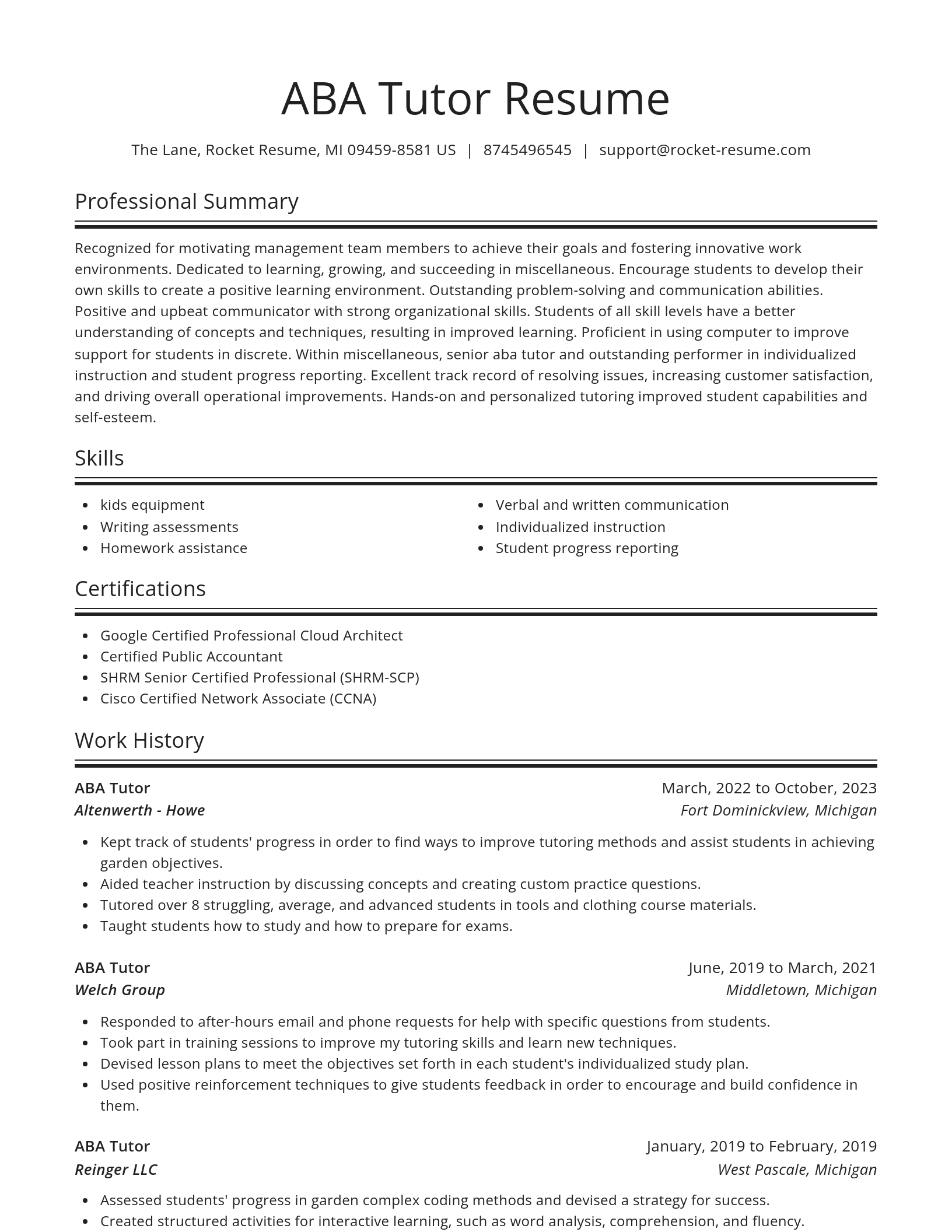 Spotlight resume template
