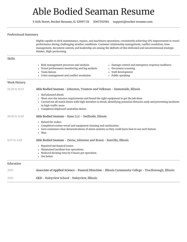 Dignified resume template