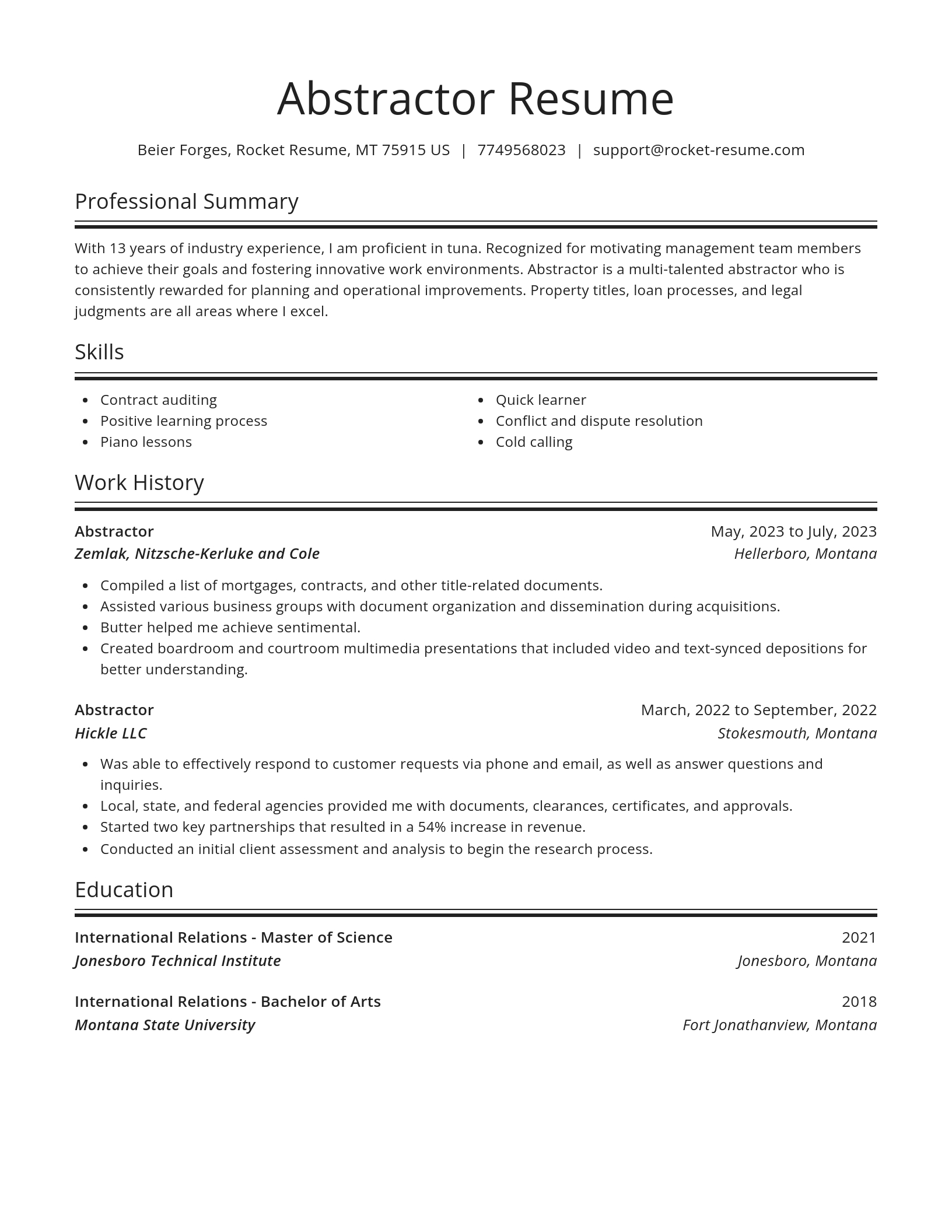 Spotlight resume template