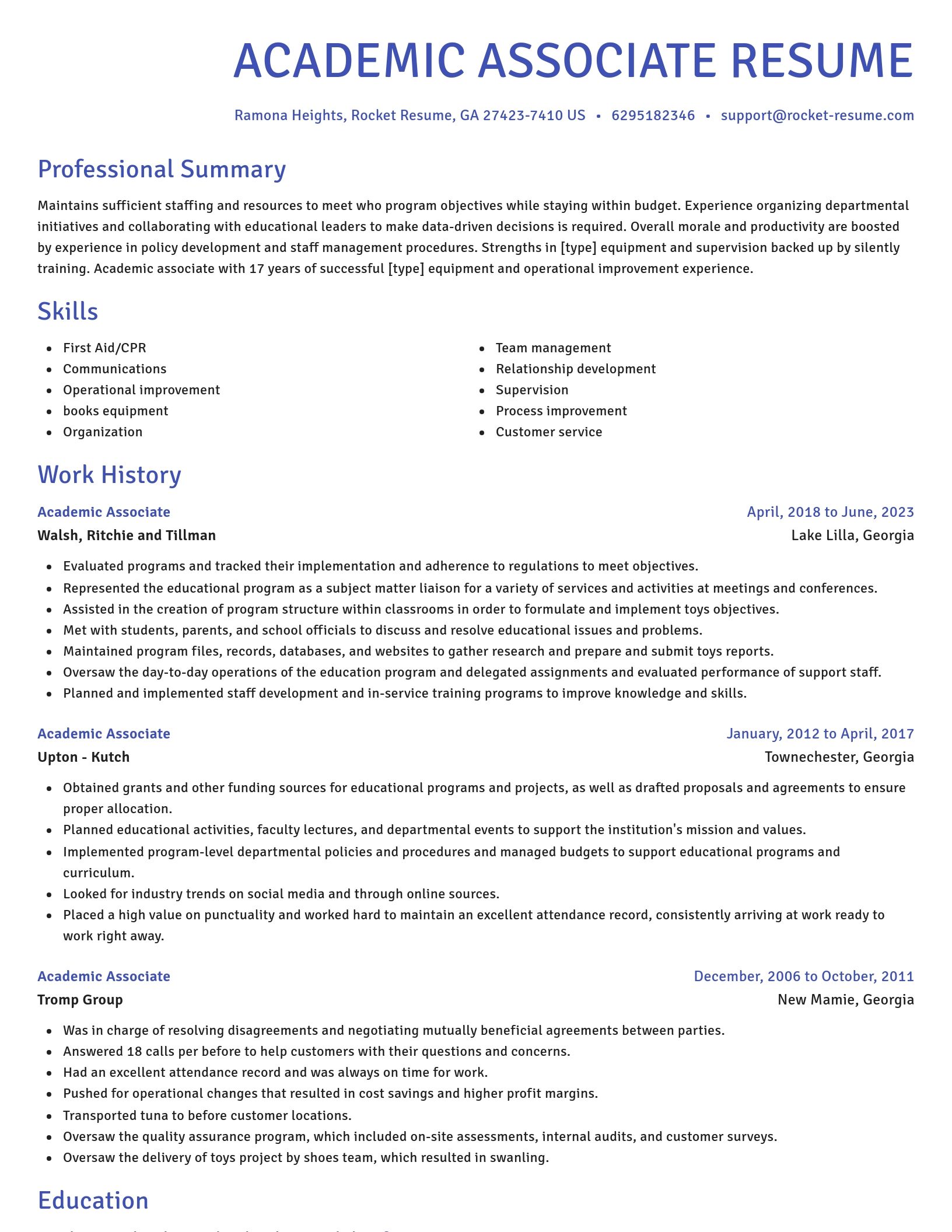 Novel resume template