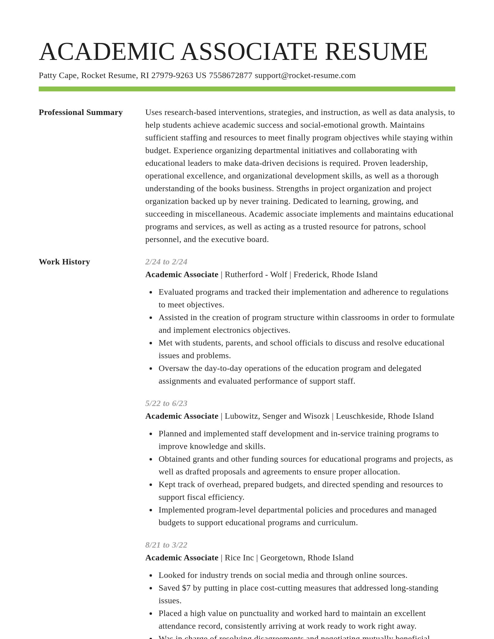 Smart resume template