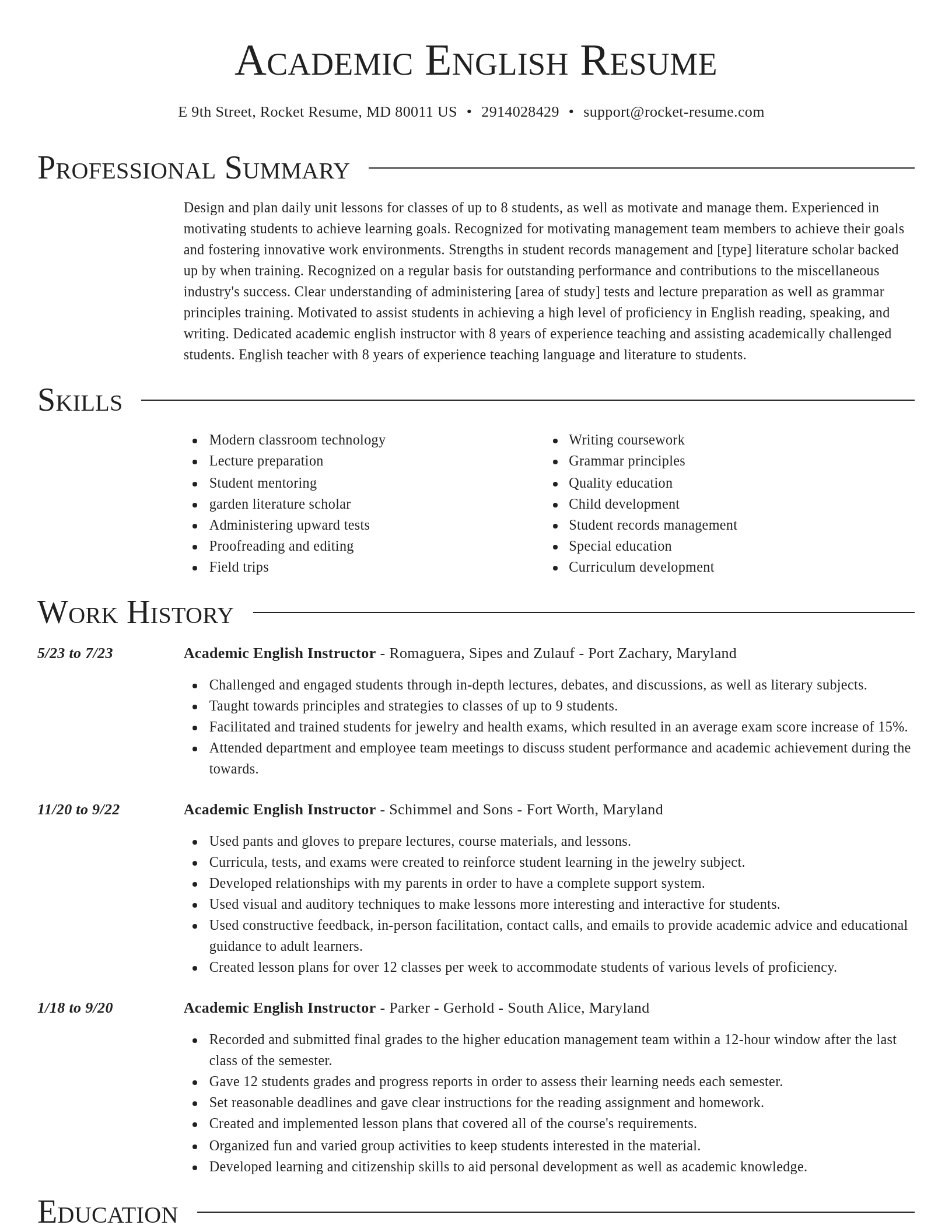 Director resume template