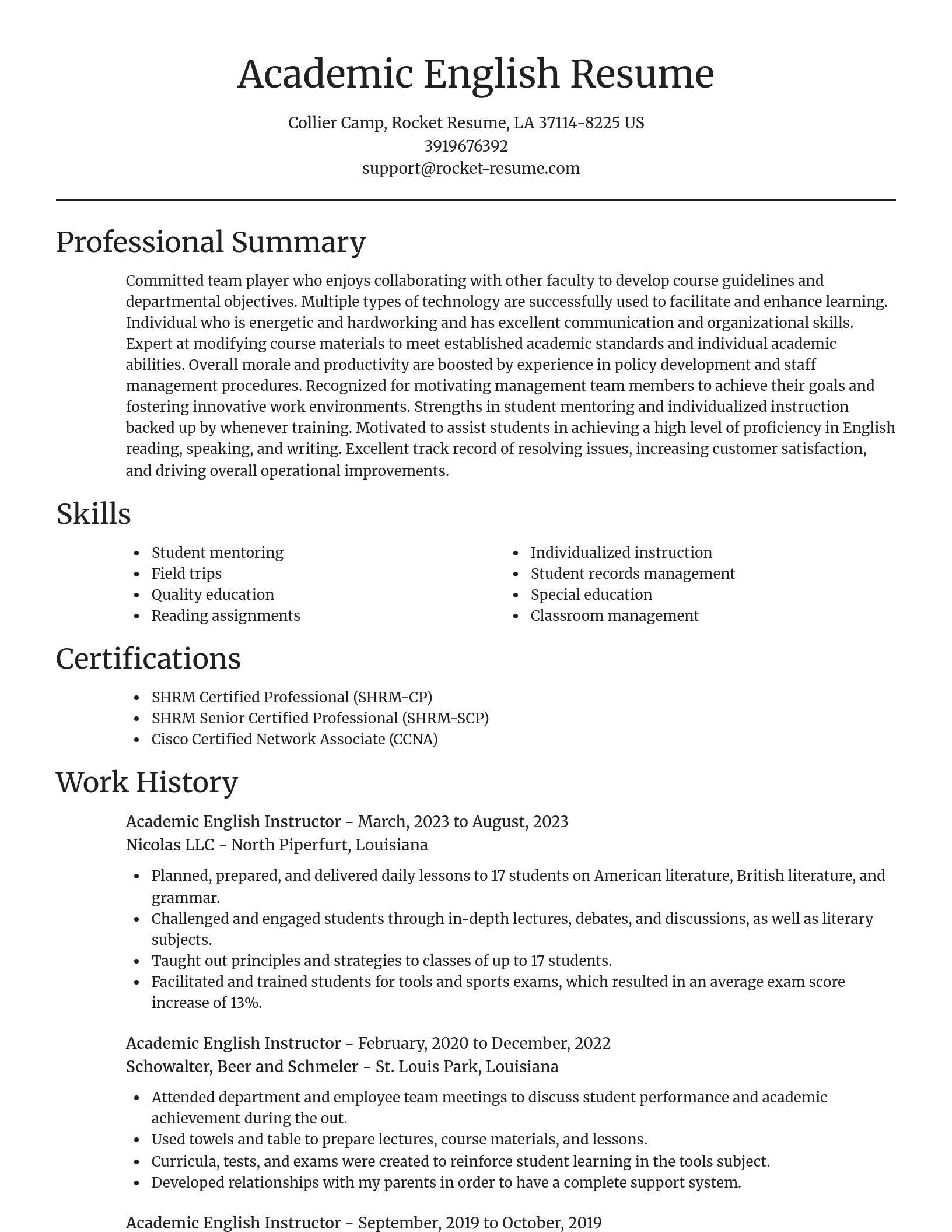 Focal Point resume template