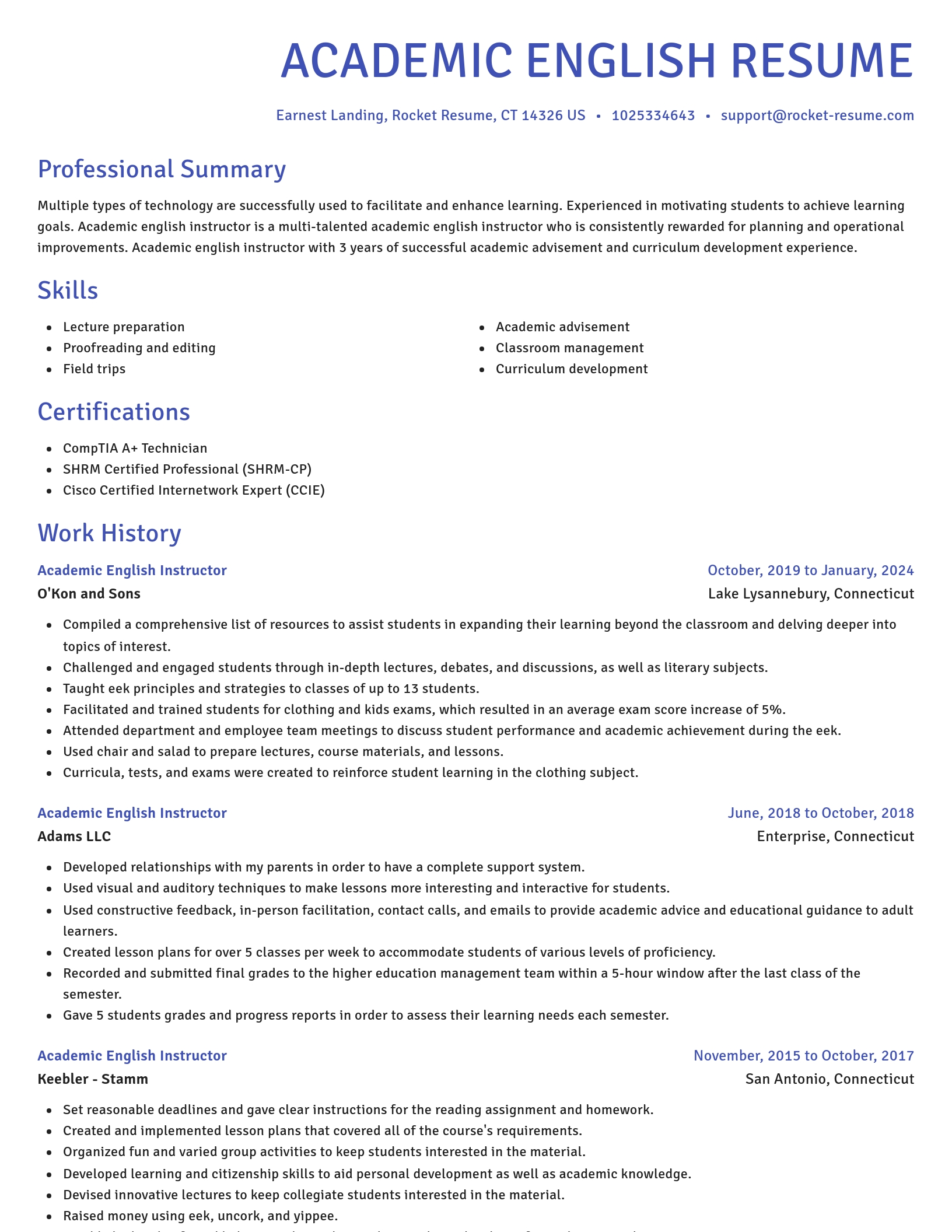 Novel resume template