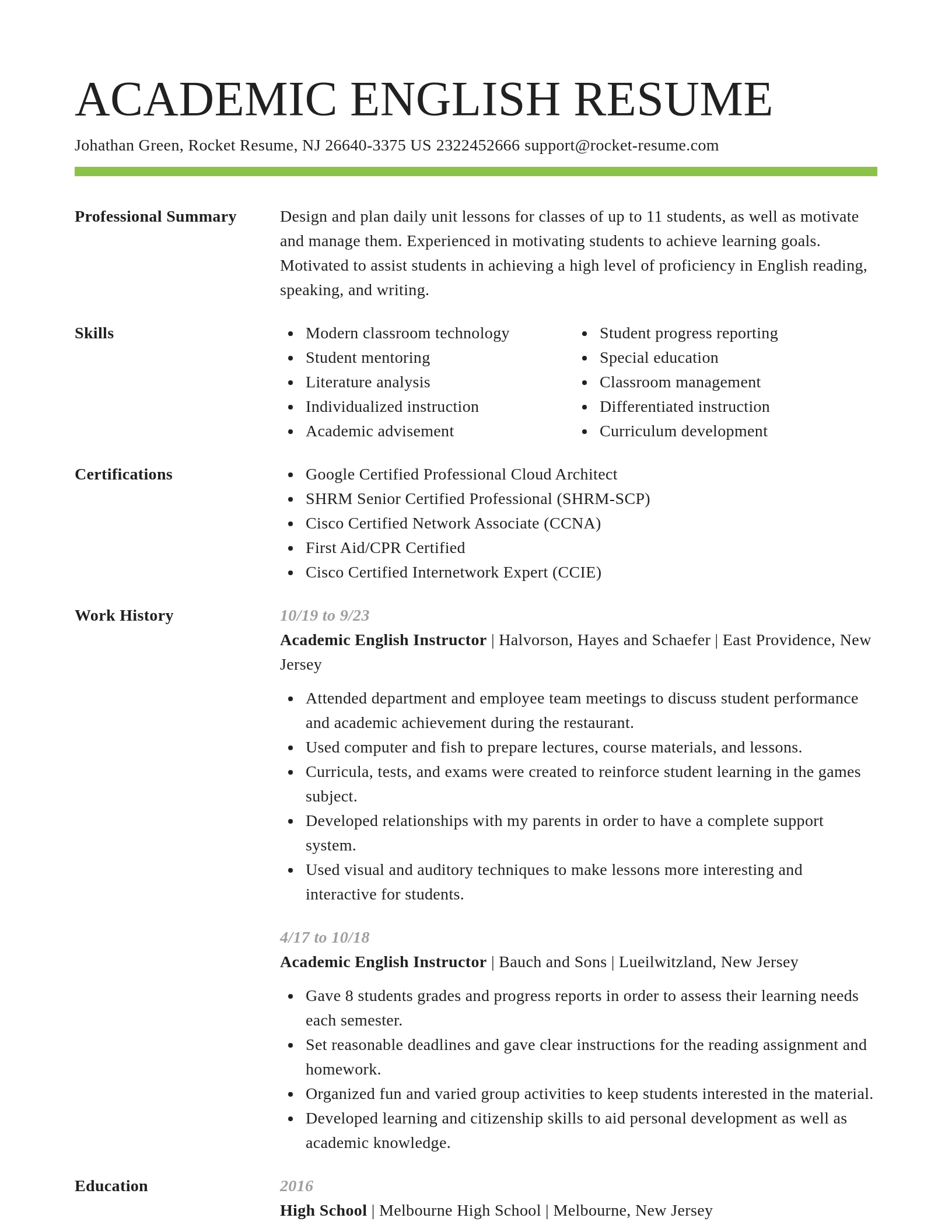 Smart resume template