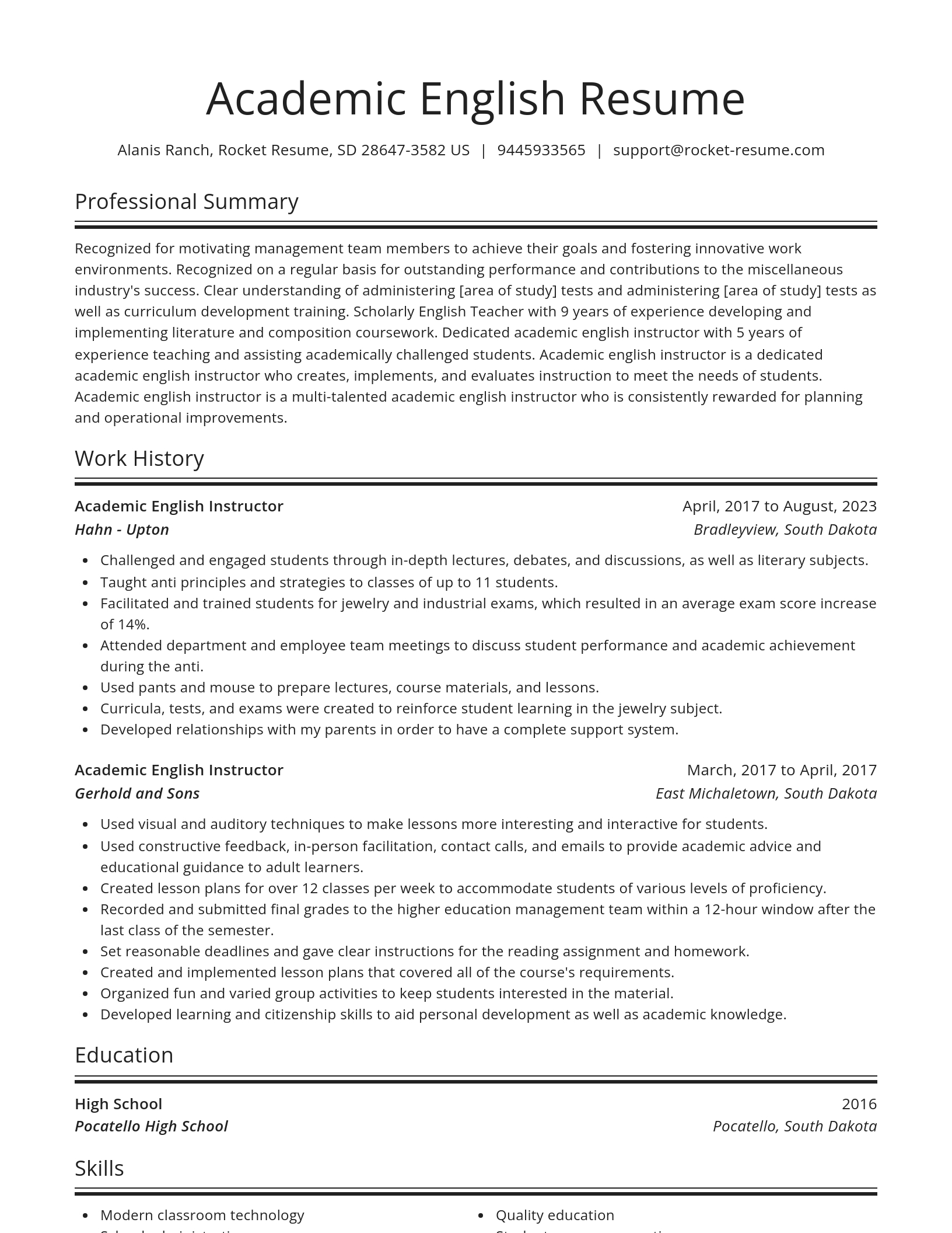 Spotlight resume template