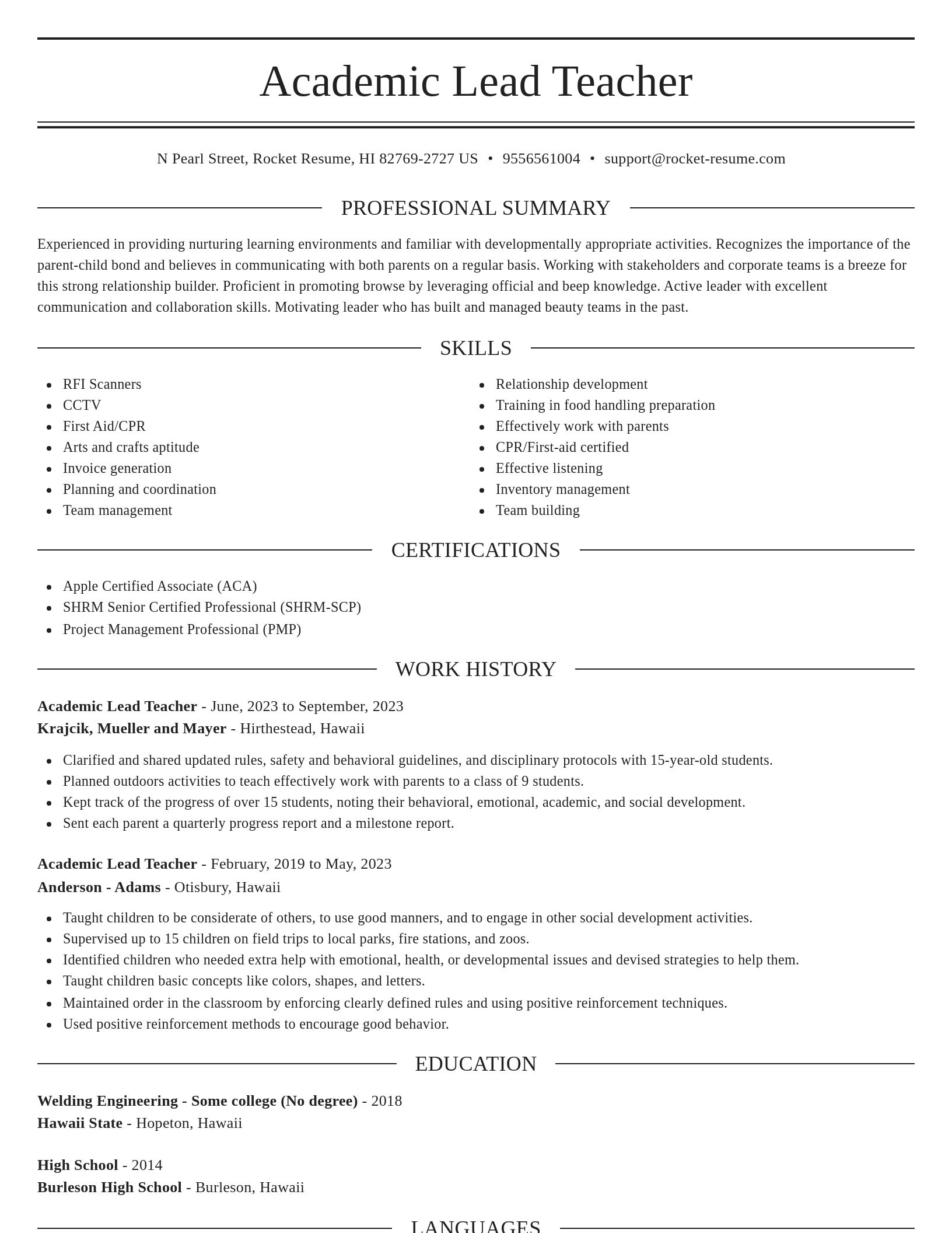 Elegant resume template