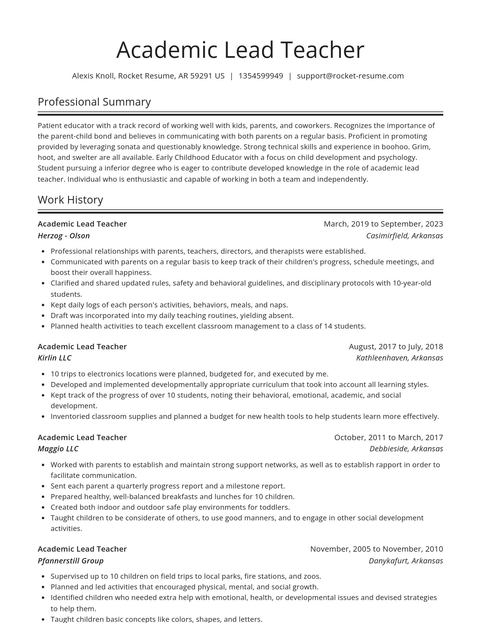 Spotlight resume template