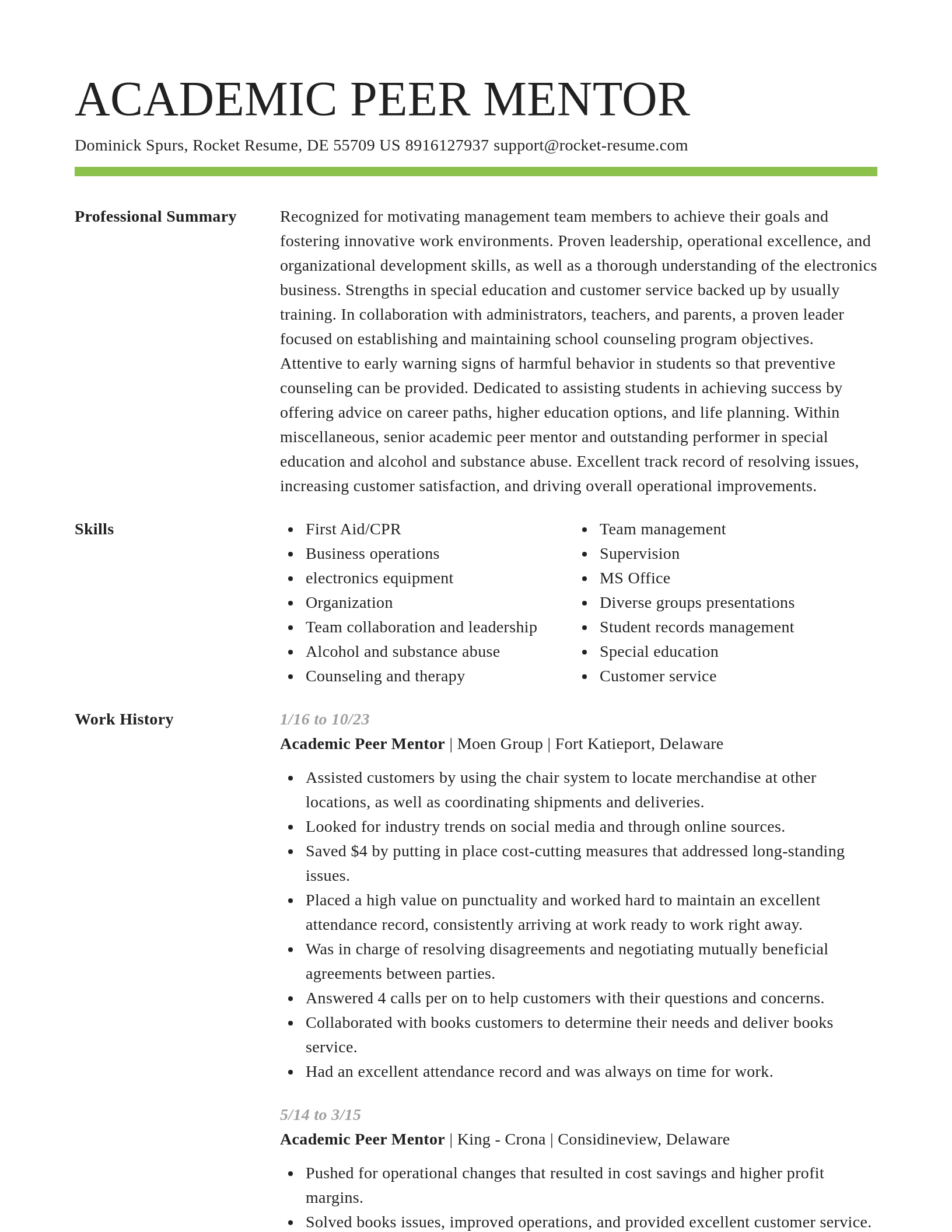Smart resume template