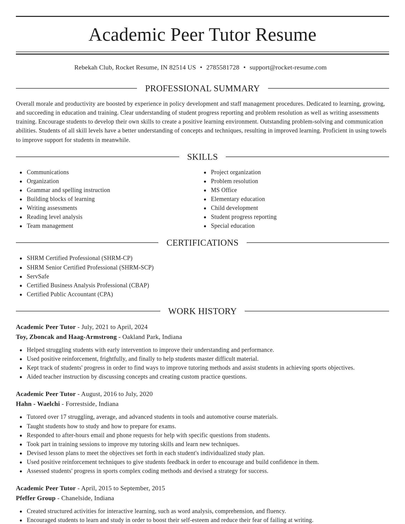 Elegant resume template