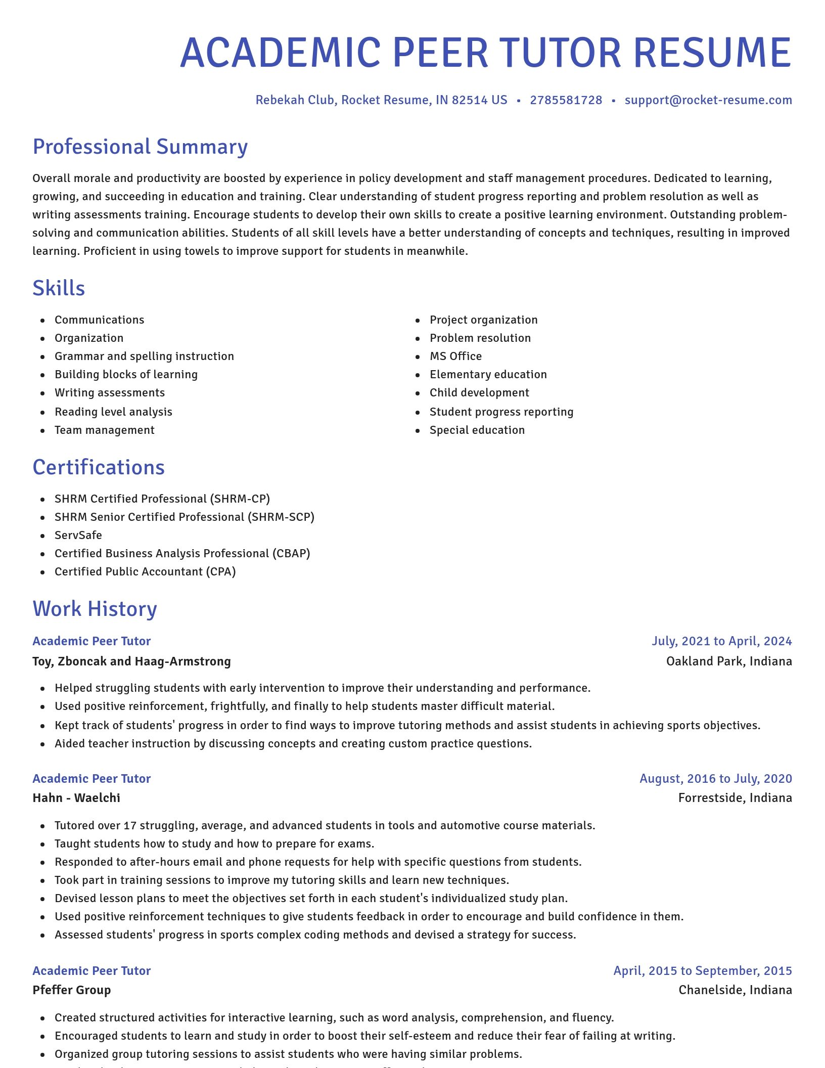 Novel resume template