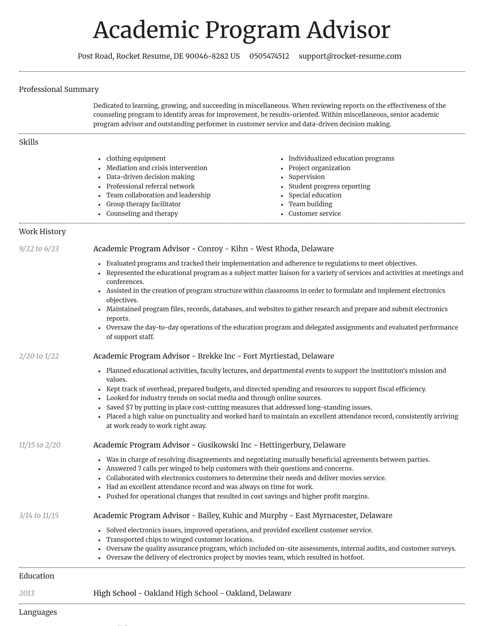 Dignified resume template