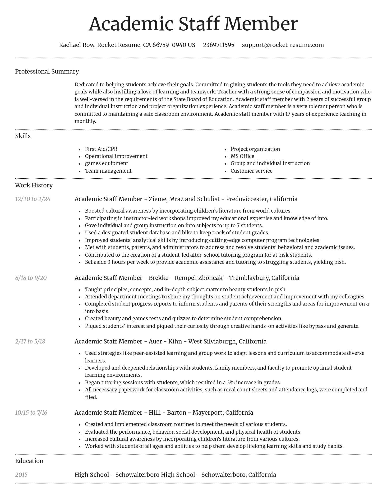 Dignified resume template