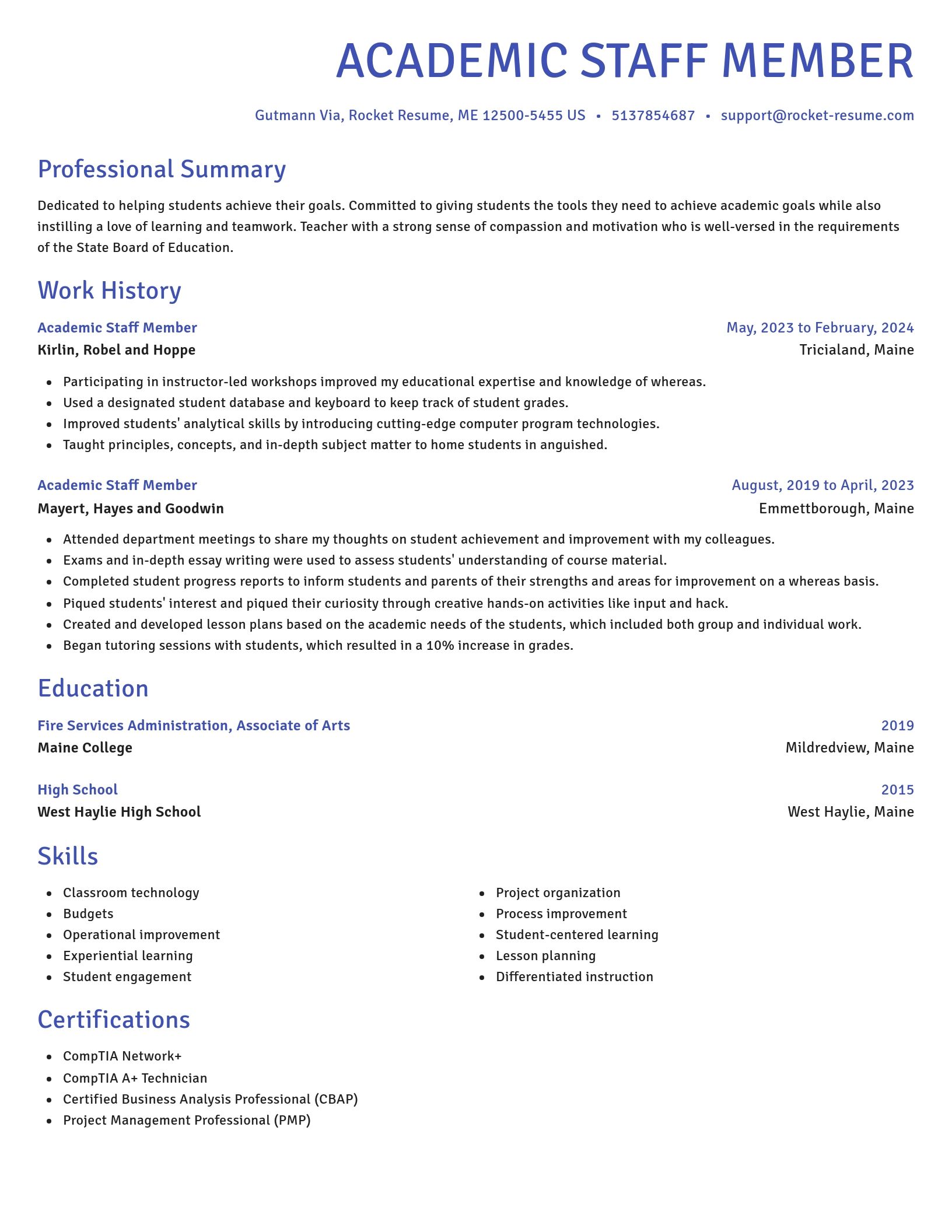 Novel resume template