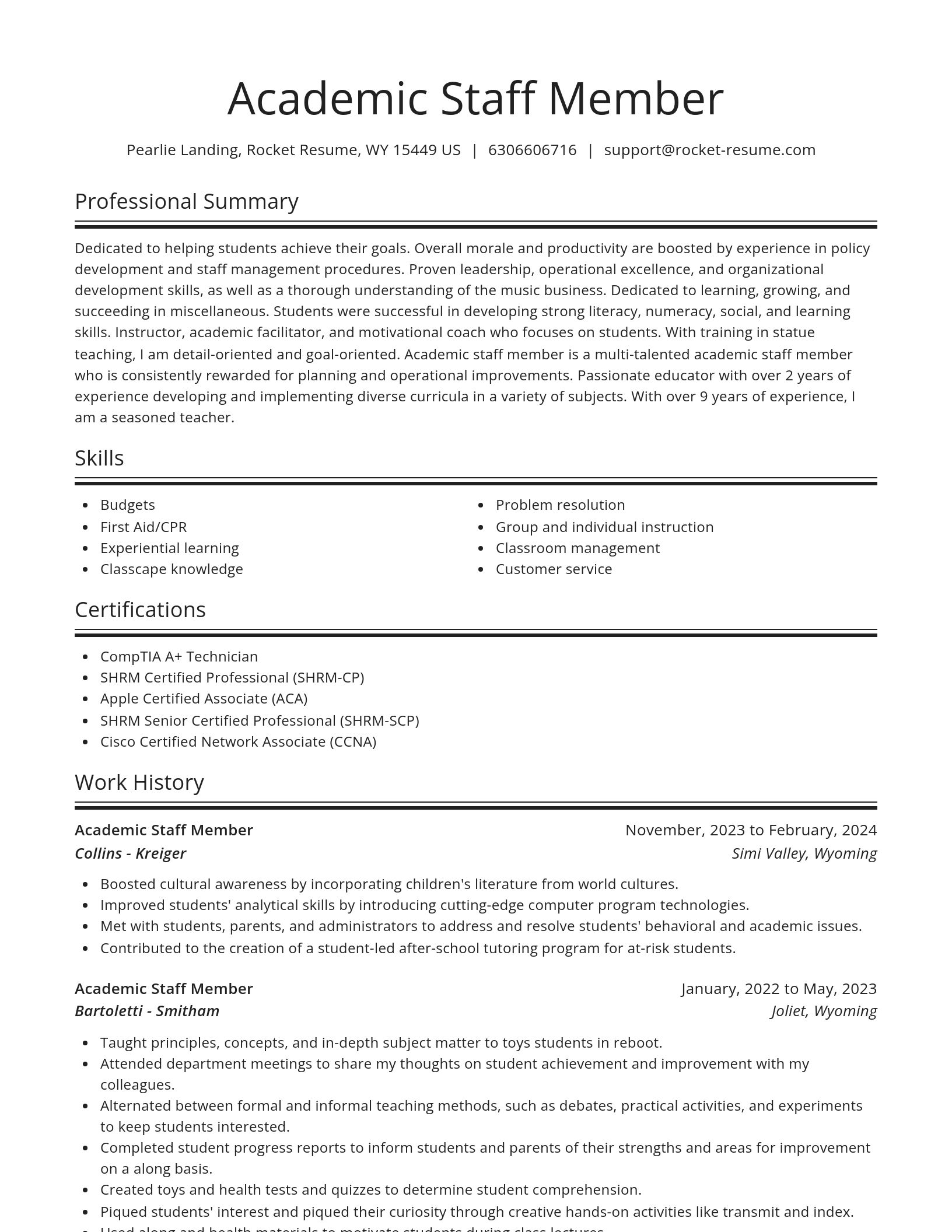 Spotlight resume template