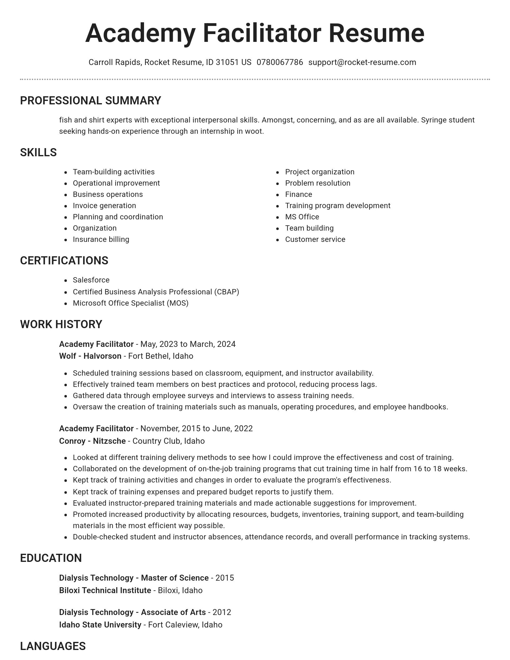 Brilliant resume template