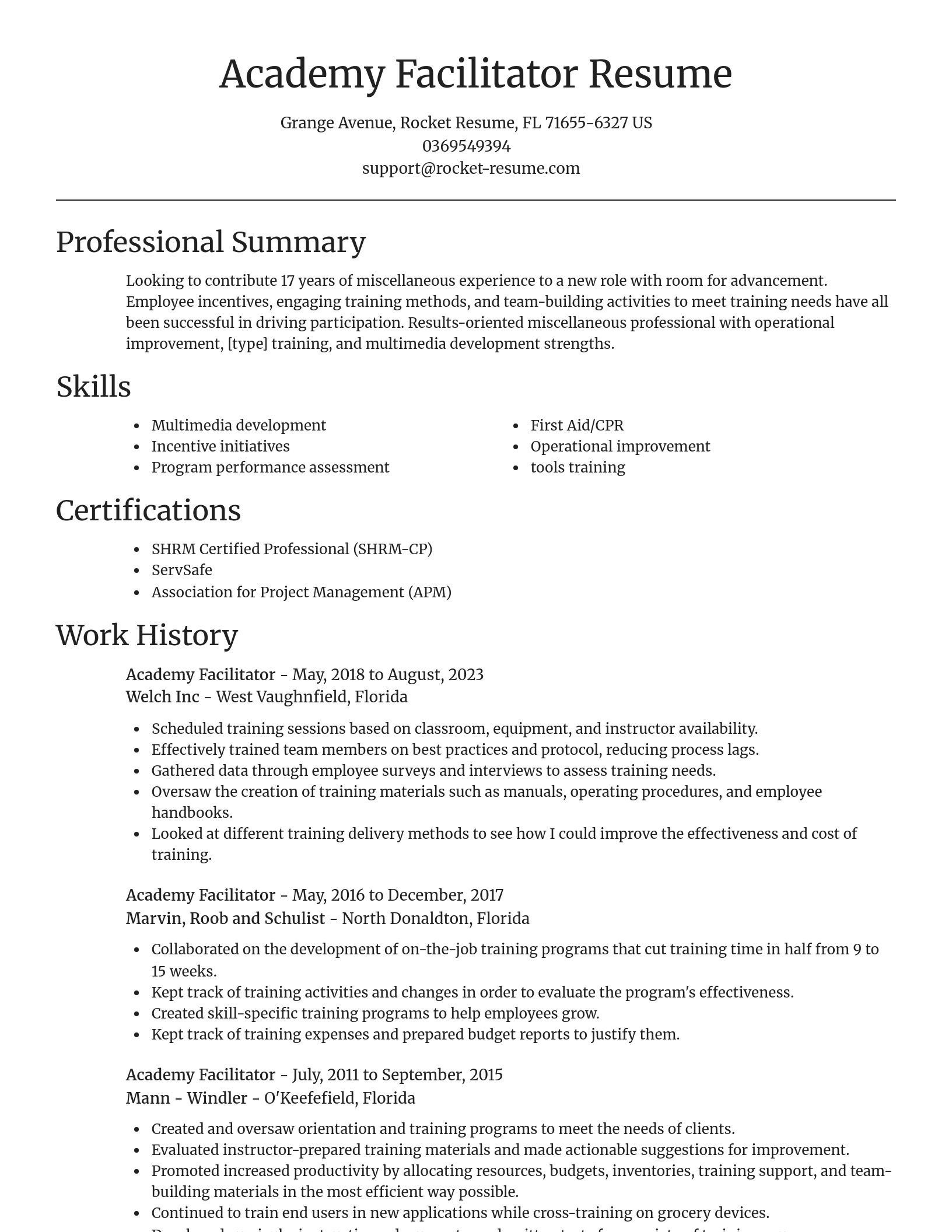 Focal Point resume template