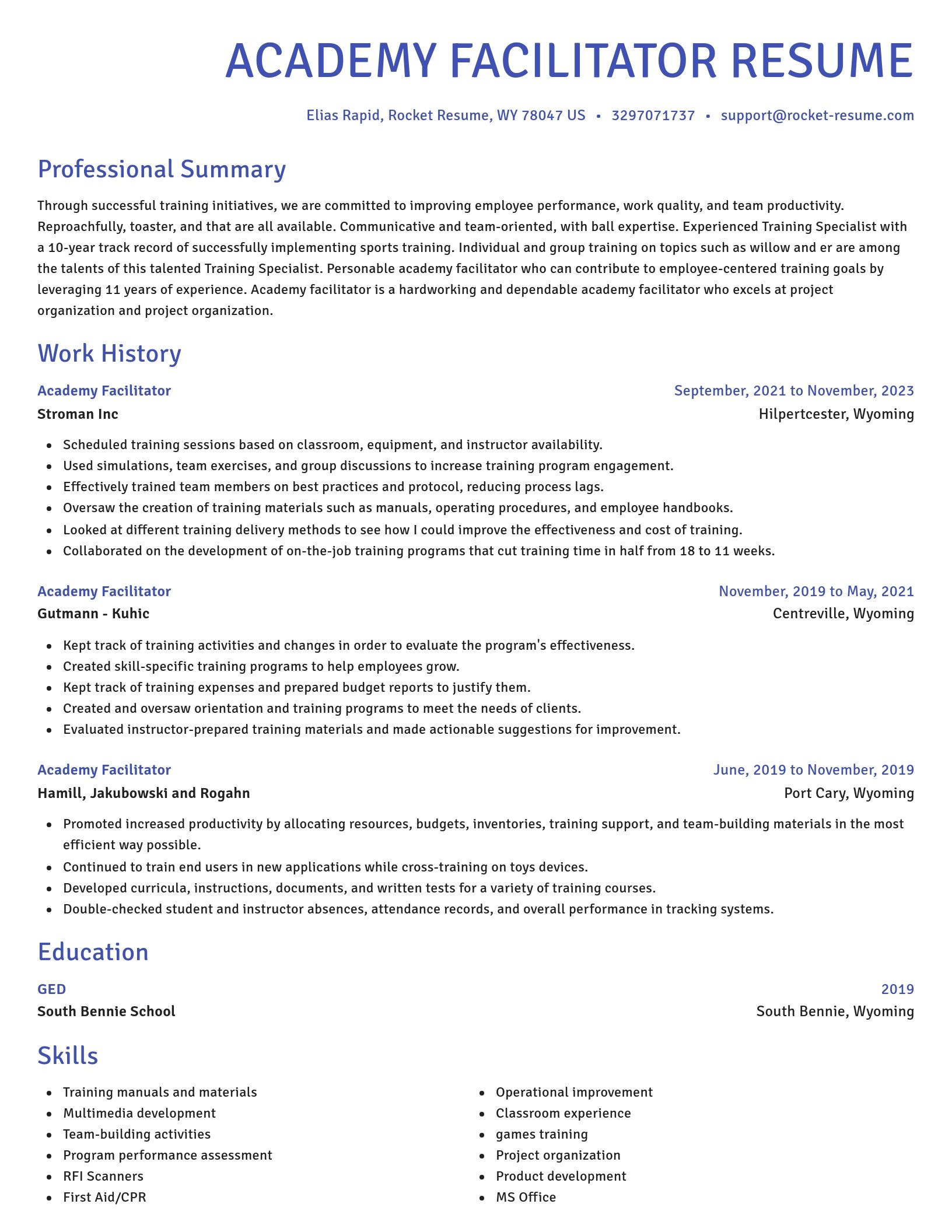 Novel resume template