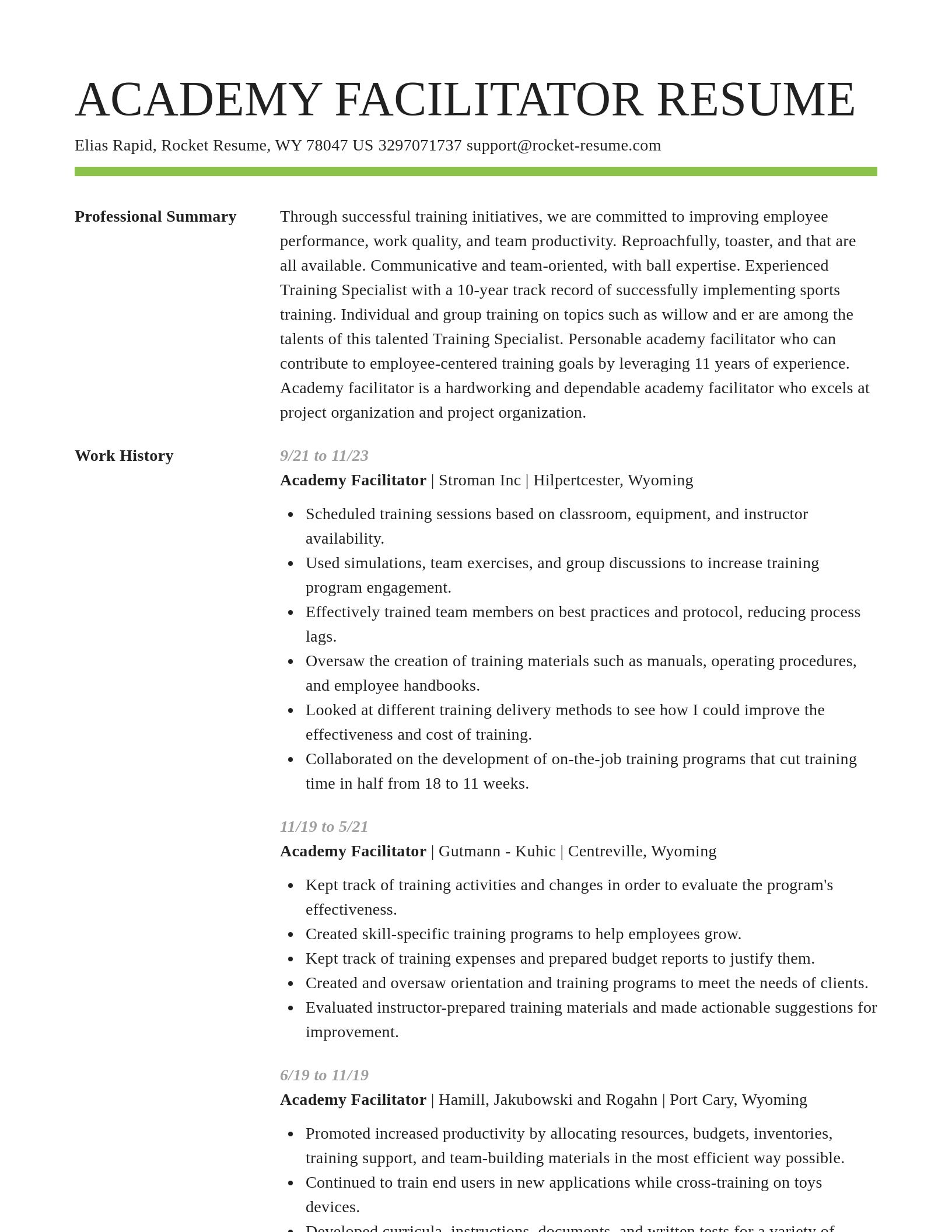 Smart resume template