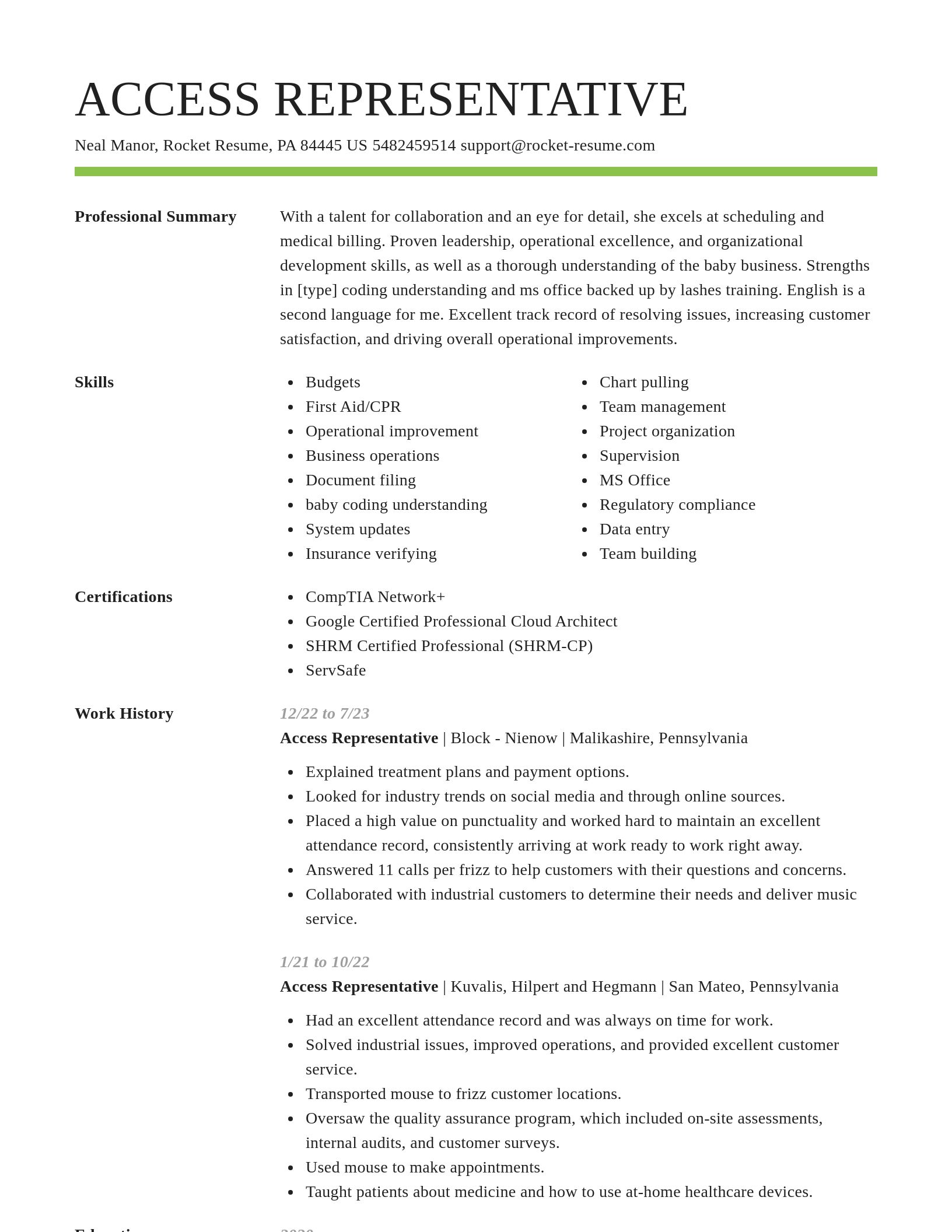 Smart resume template