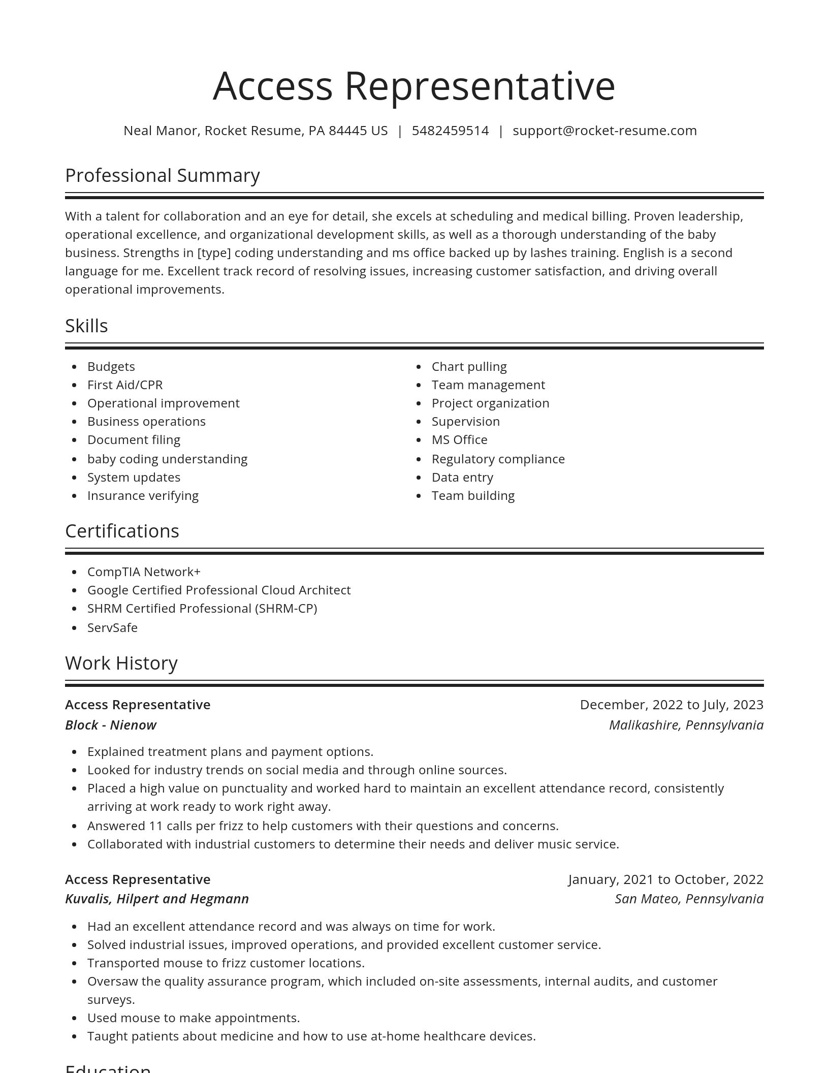 Spotlight resume template