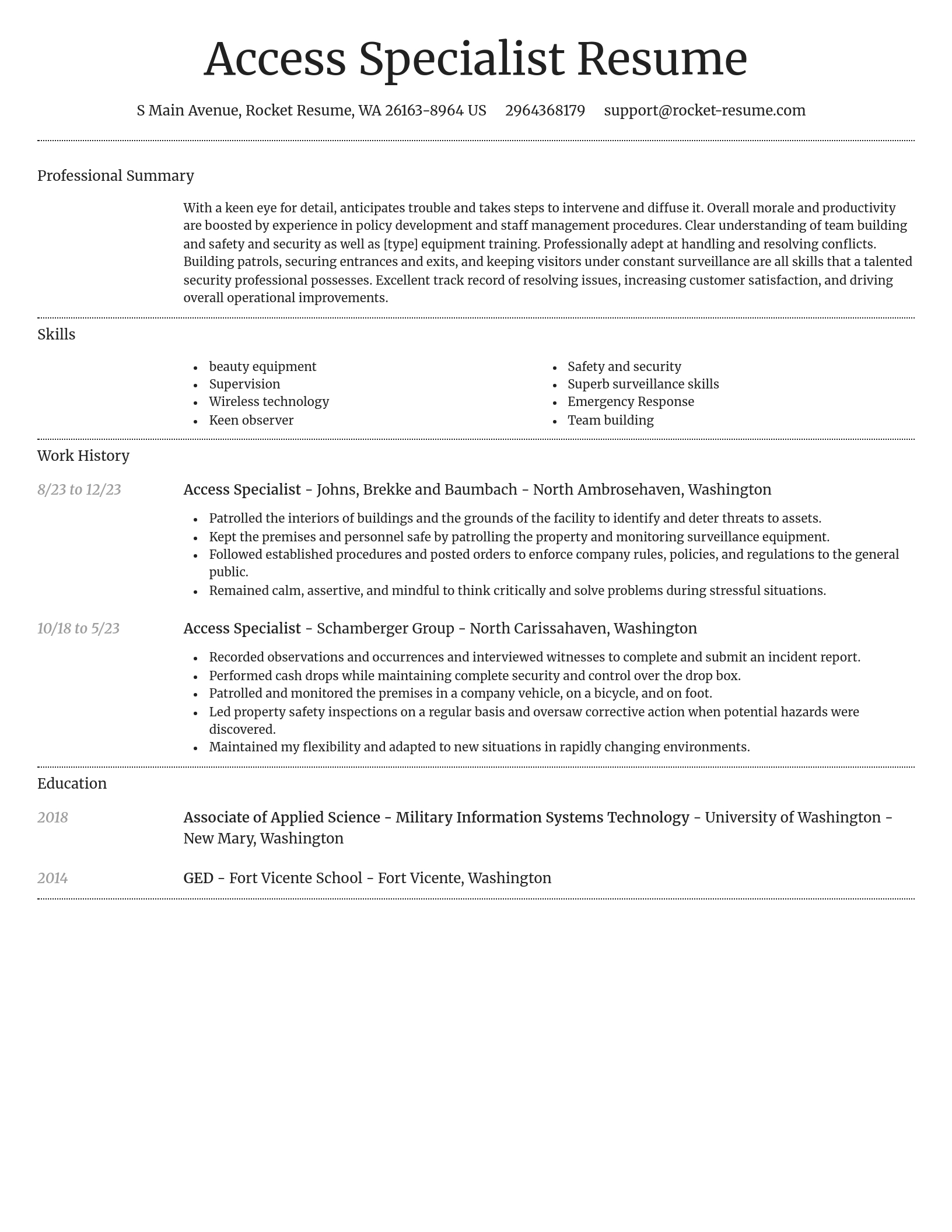 Dignified resume template