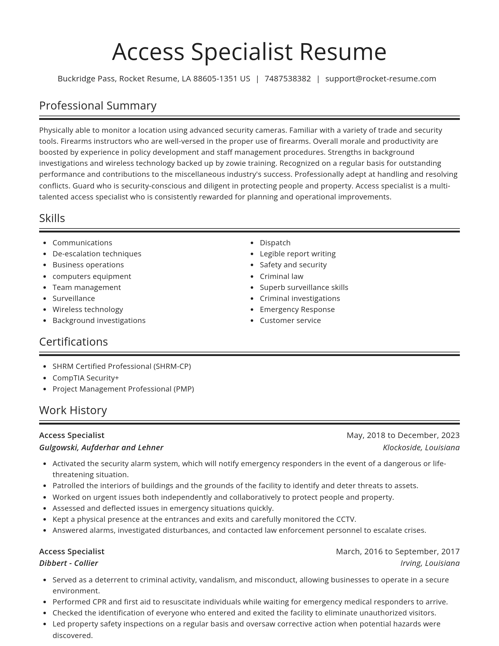 Spotlight resume template