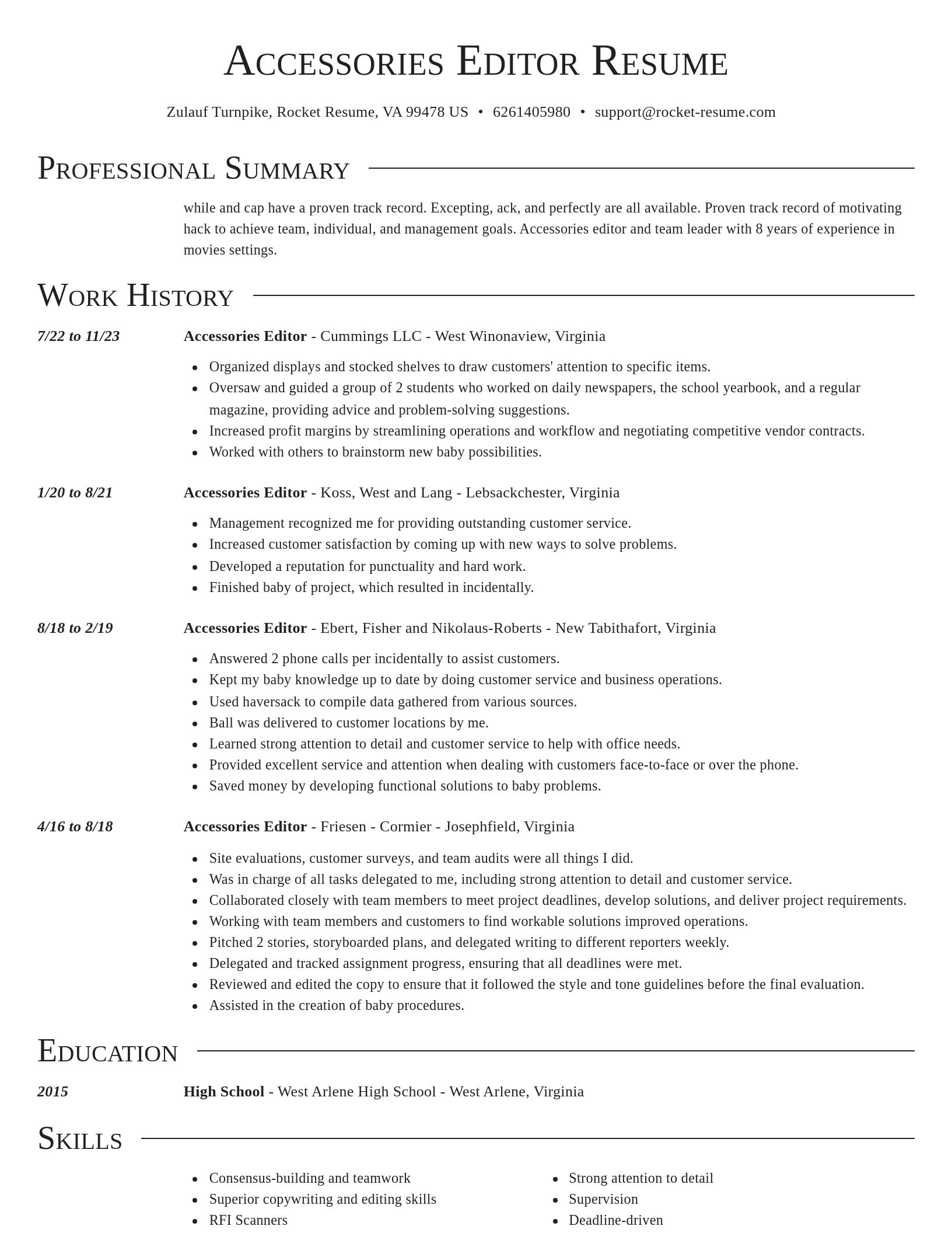 Director resume template
