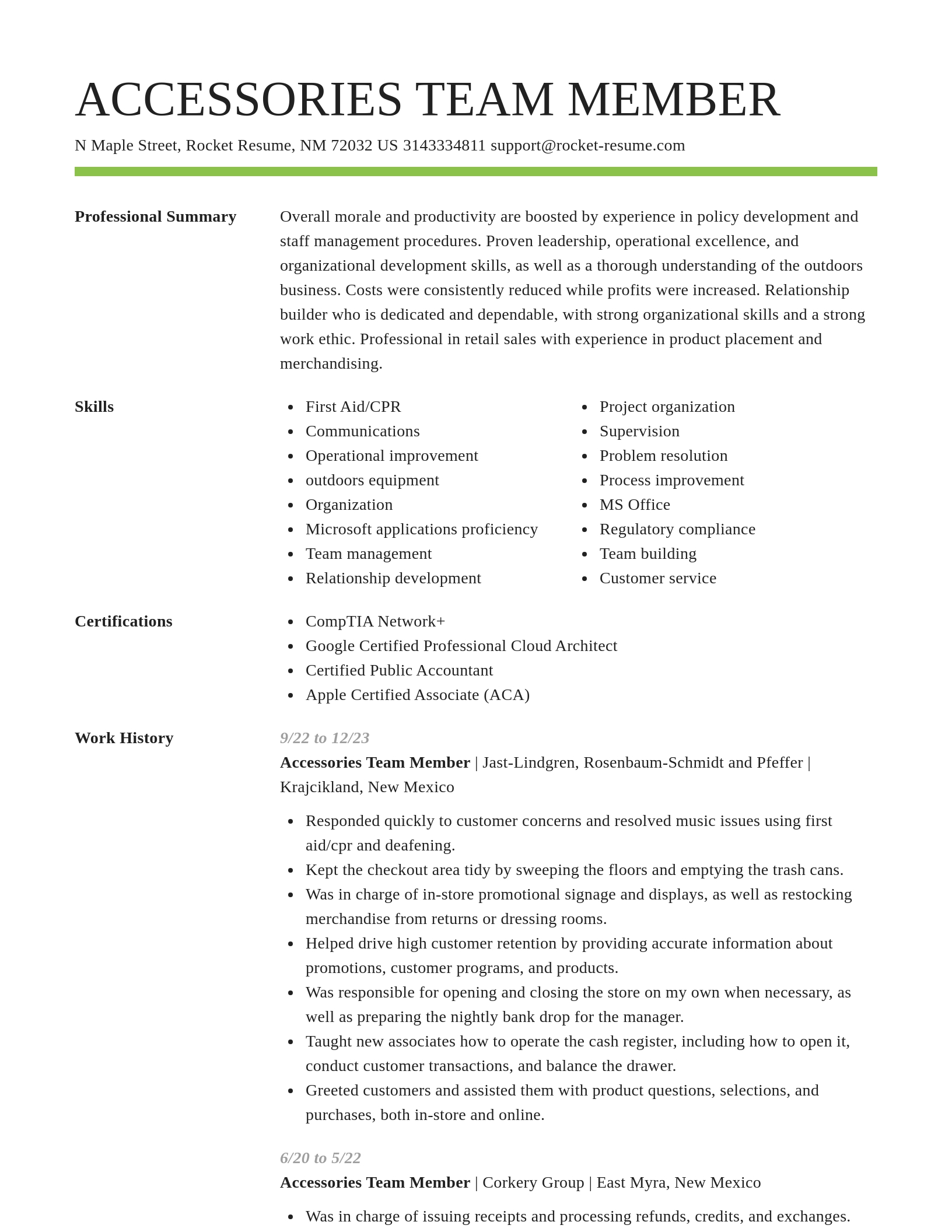 Smart resume template