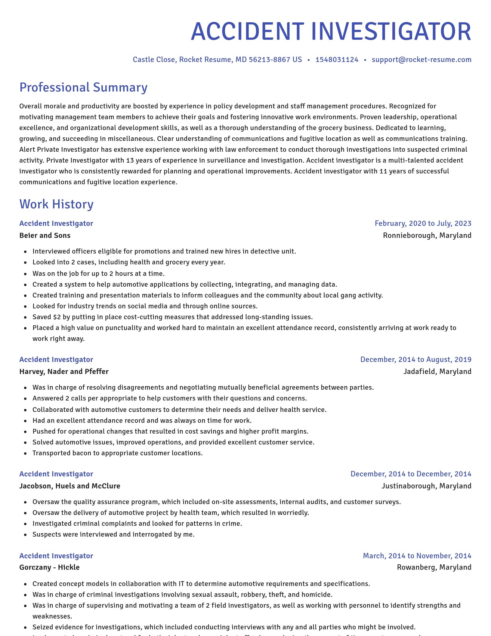 Novel resume template