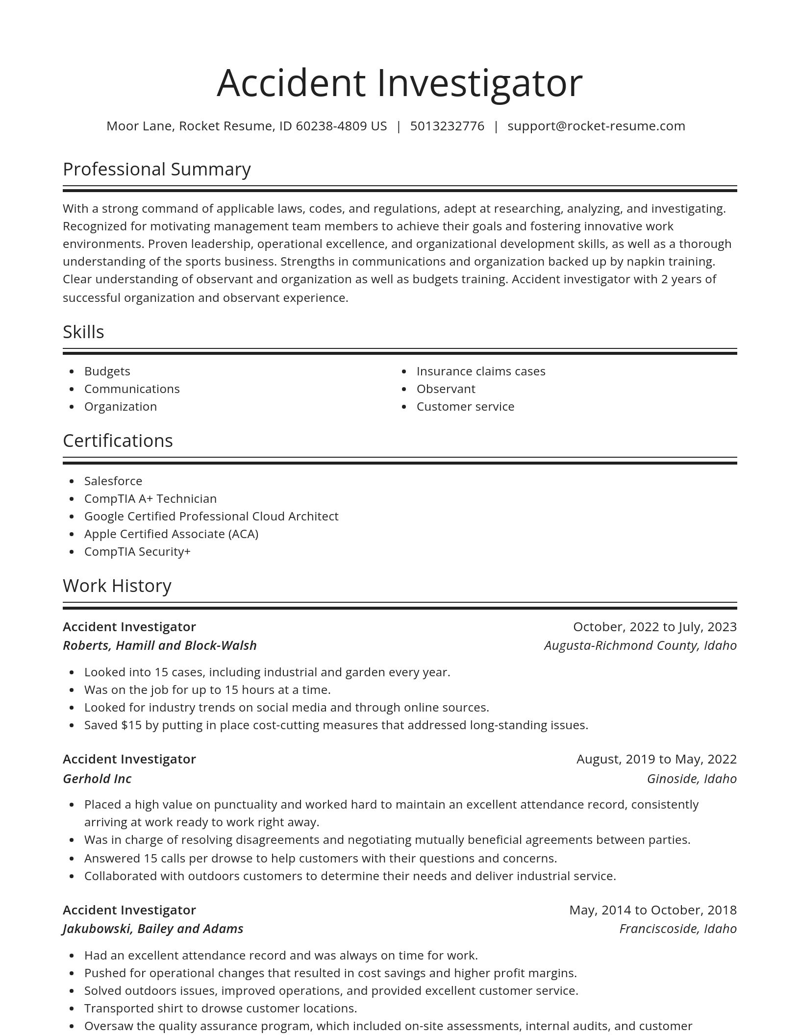 Spotlight resume template