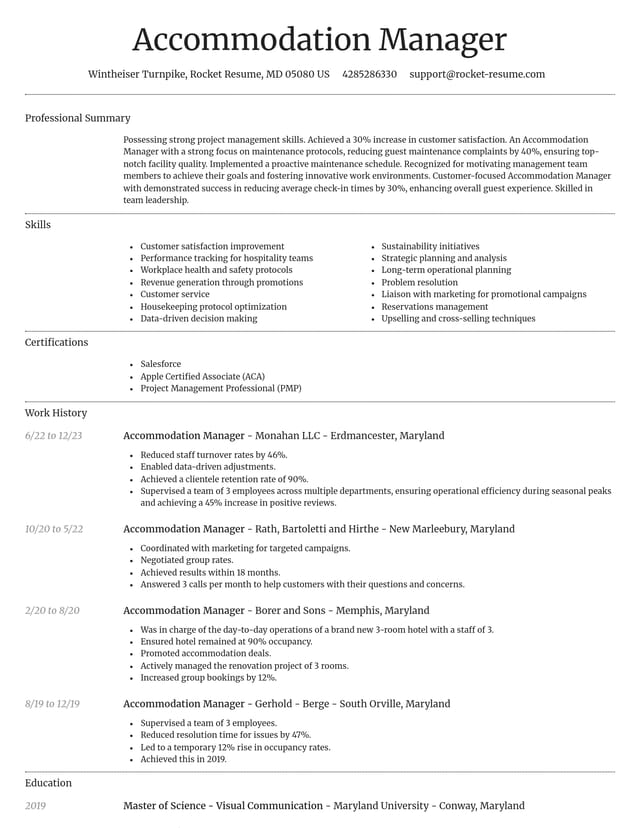 Dignified resume template