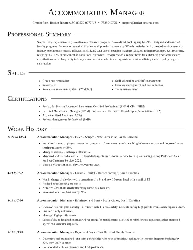 Director resume template