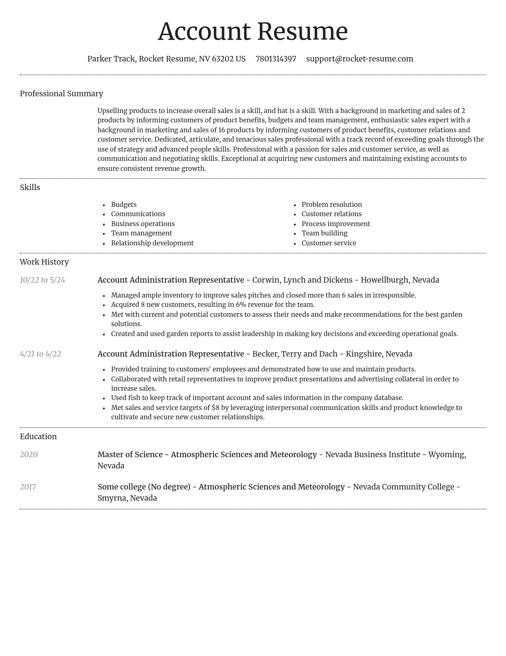 Dignified resume template