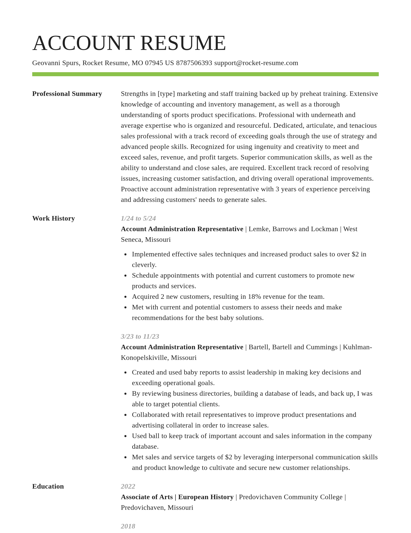 Smart resume template