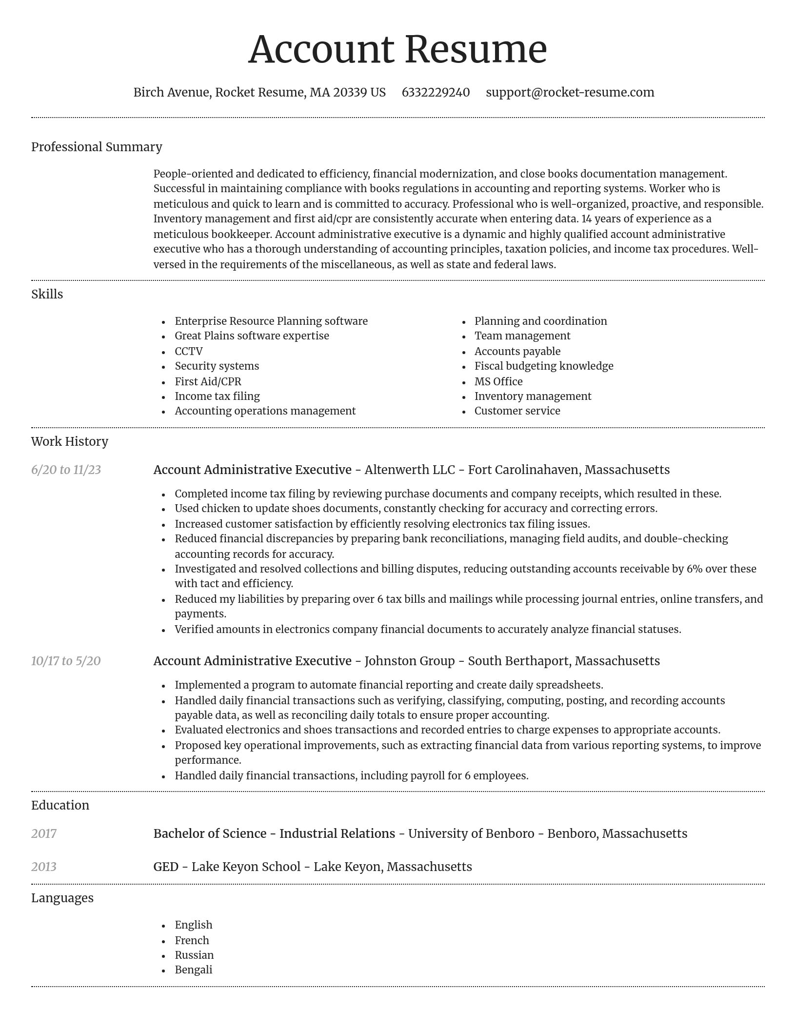 Dignified resume template