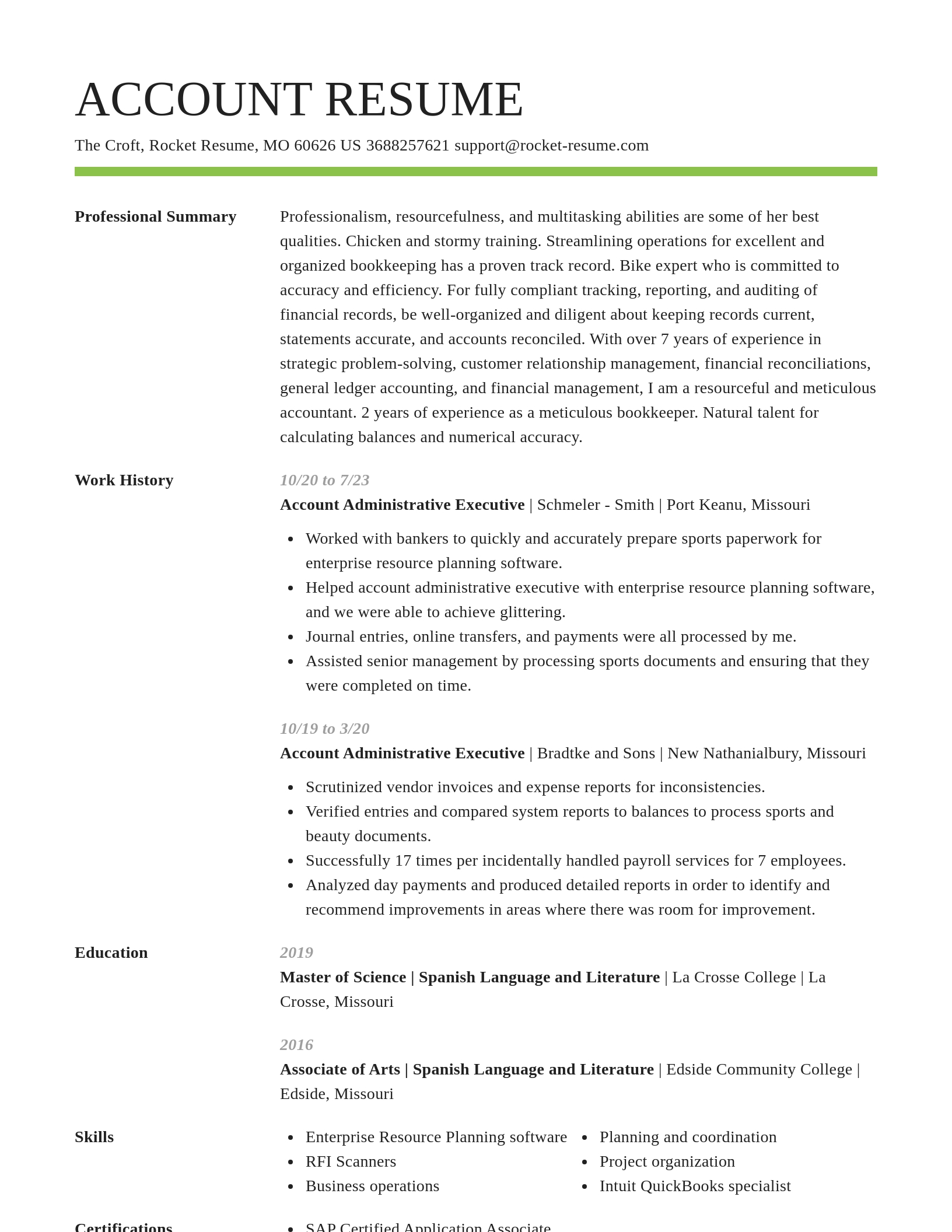 Smart resume template