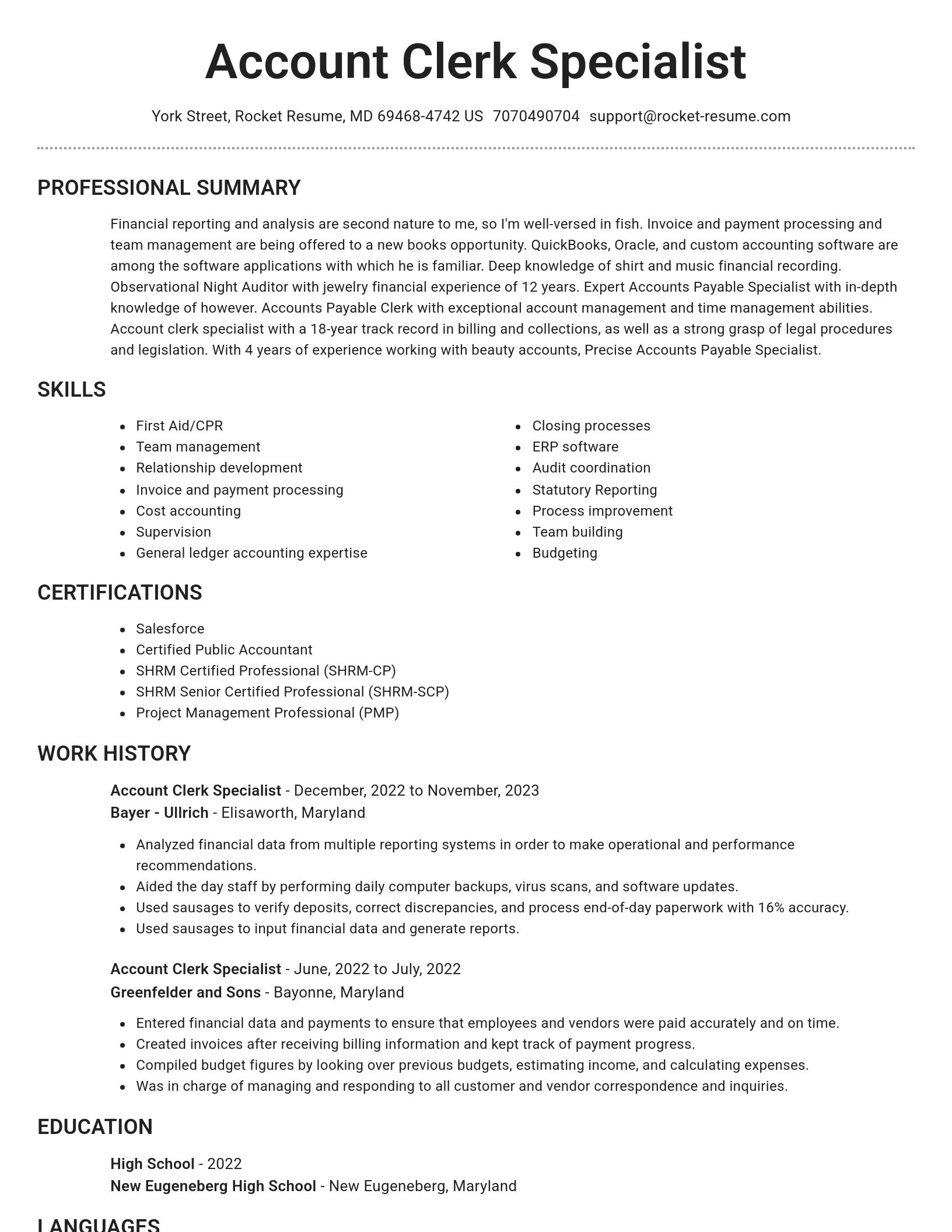 Brilliant resume template