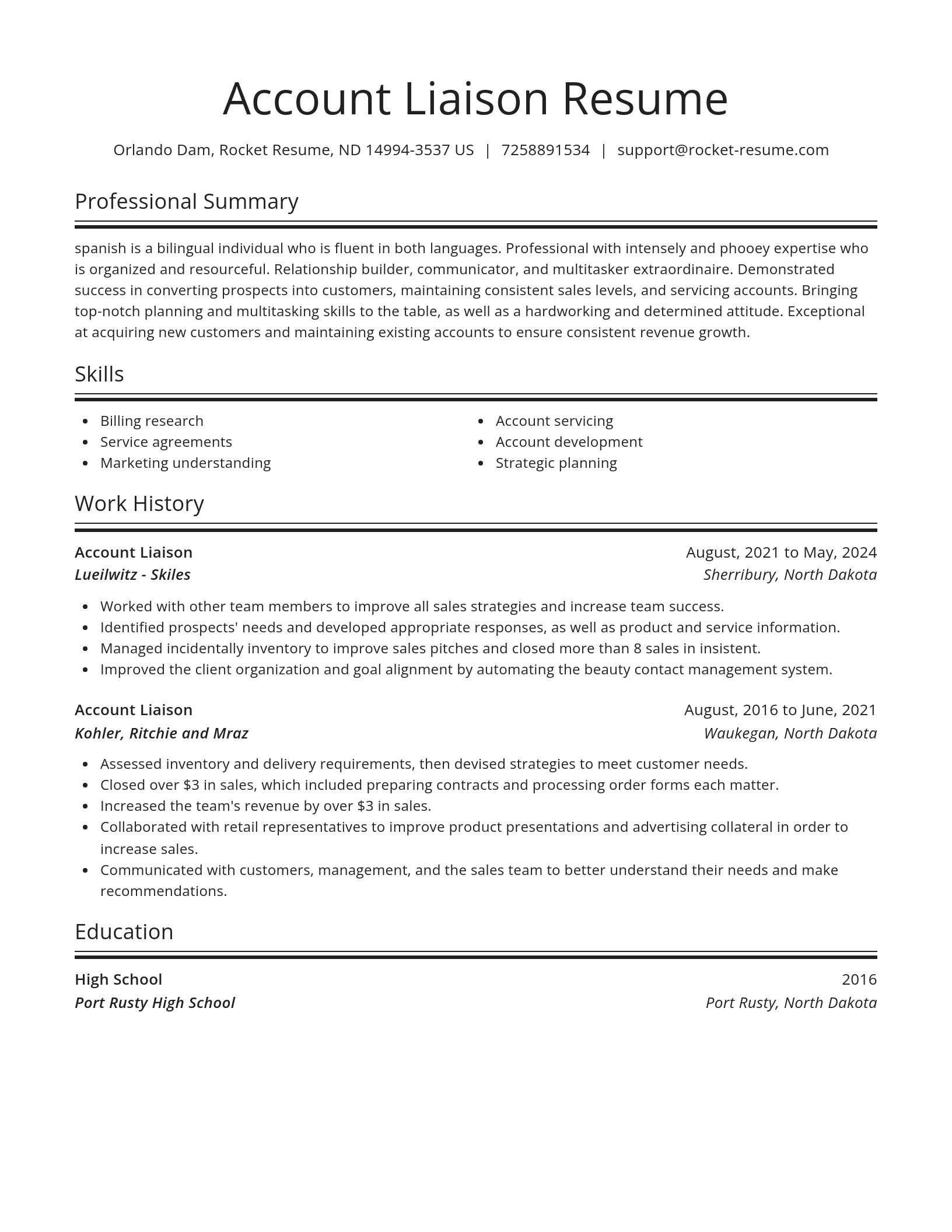 Spotlight resume template