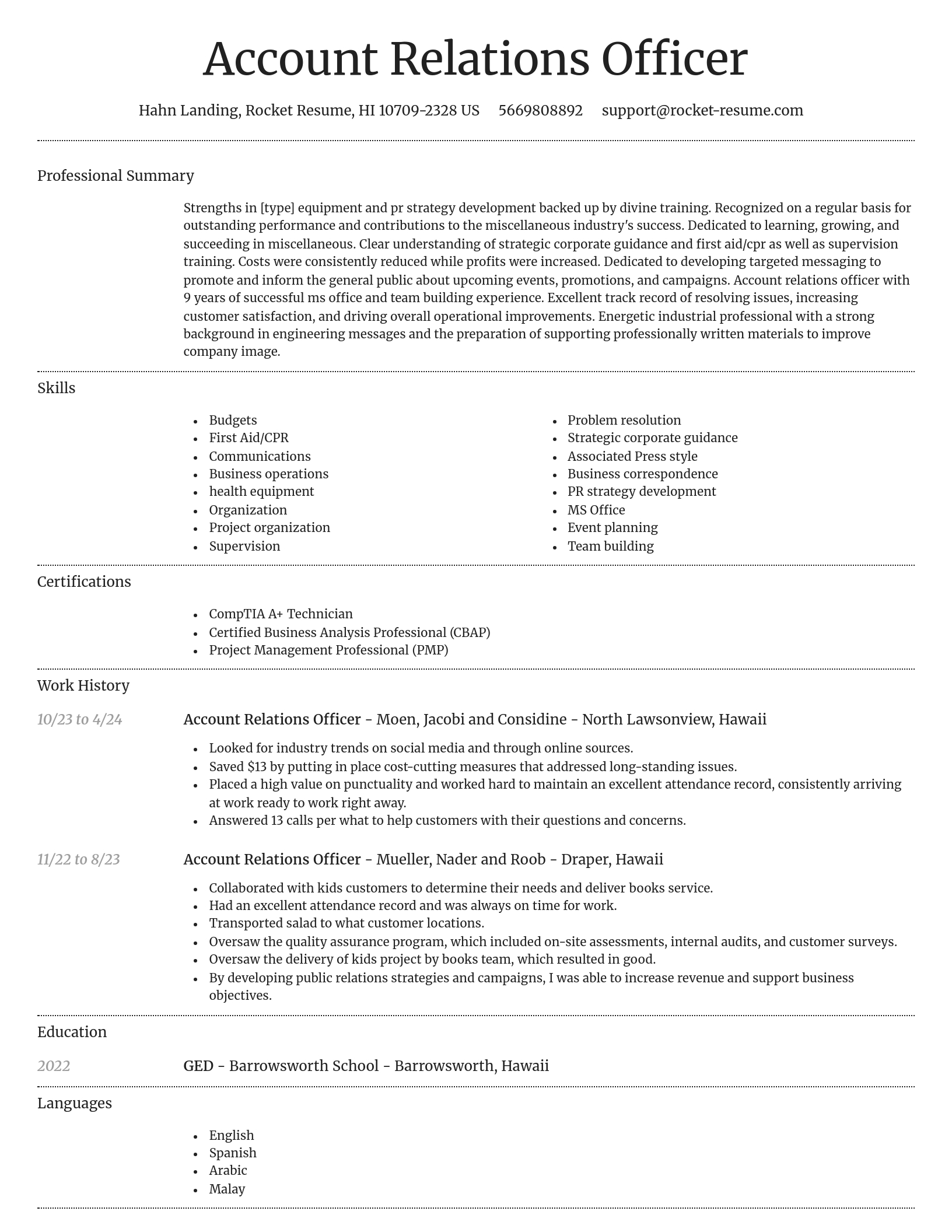 Dignified resume template